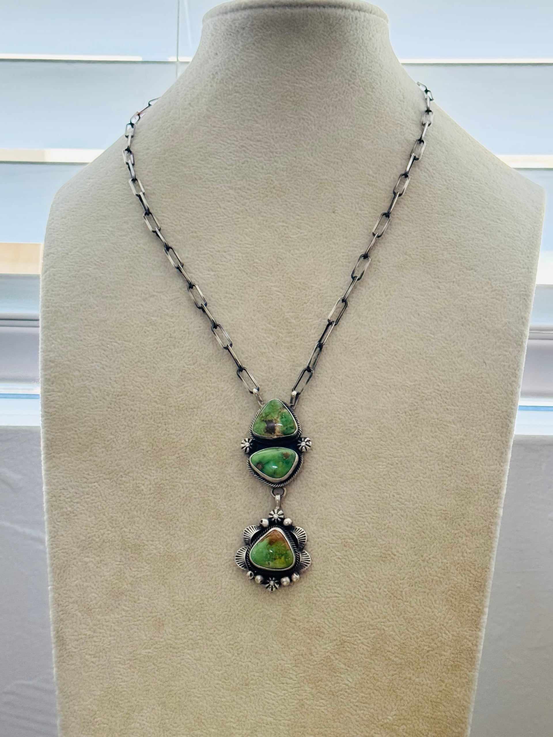 Eli Skeets Sonoran Gold Turquoise & Sterling Silver Necklace