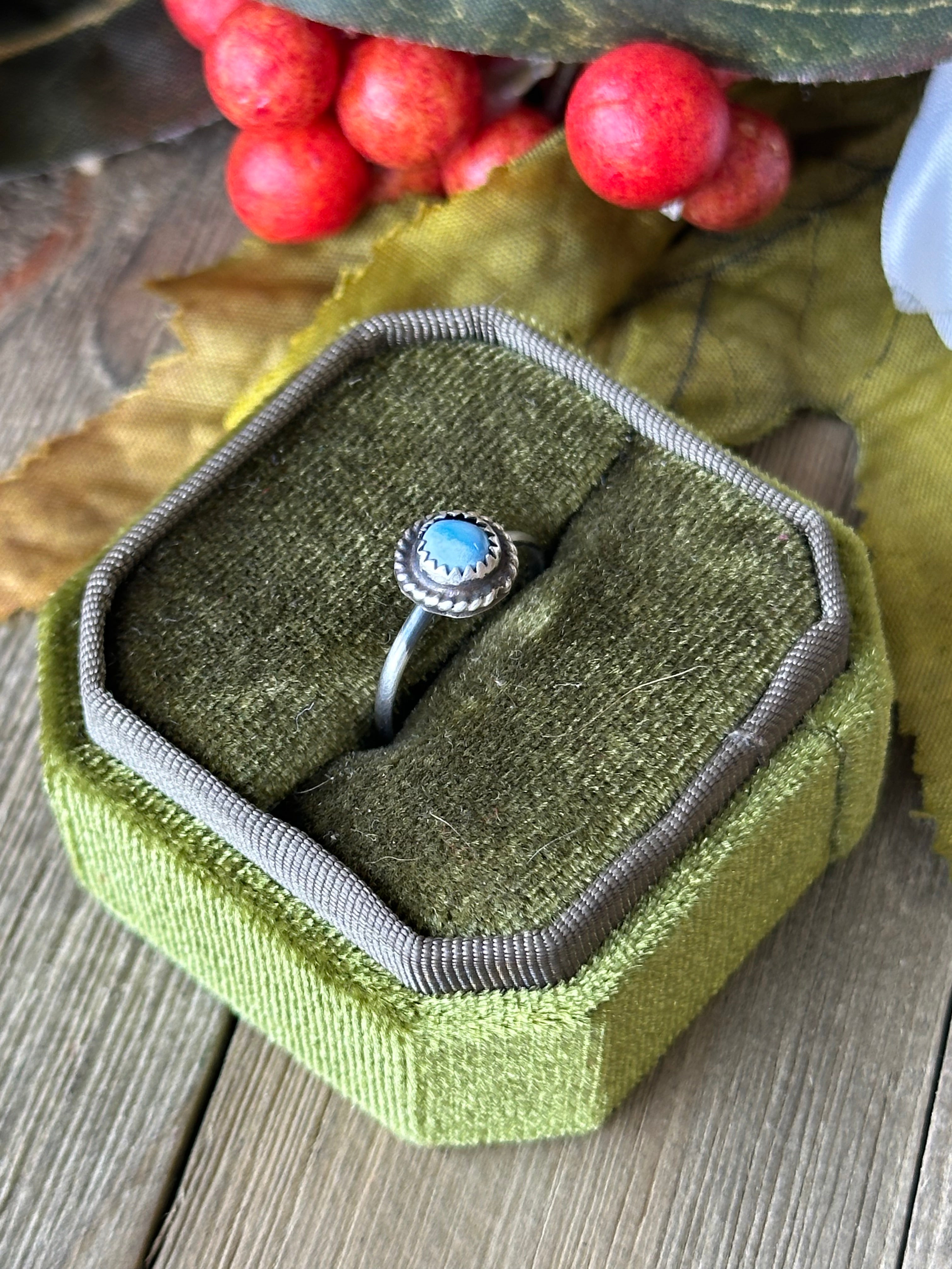 Navajo Made Golden Hills Turquoise & Sterling Silver Ring