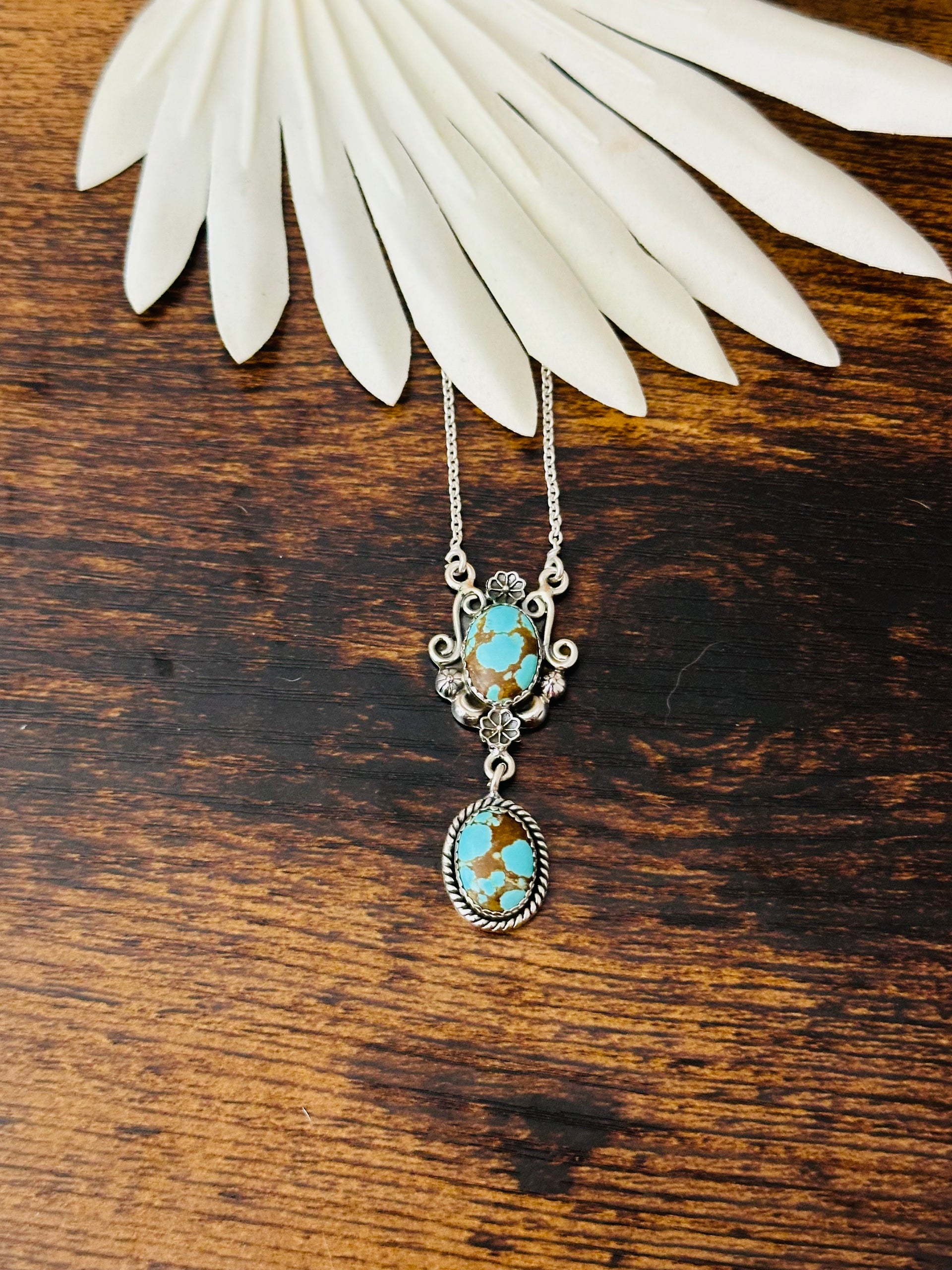 Southwest Made #8 Turquoise & Sterling Silver Necklace