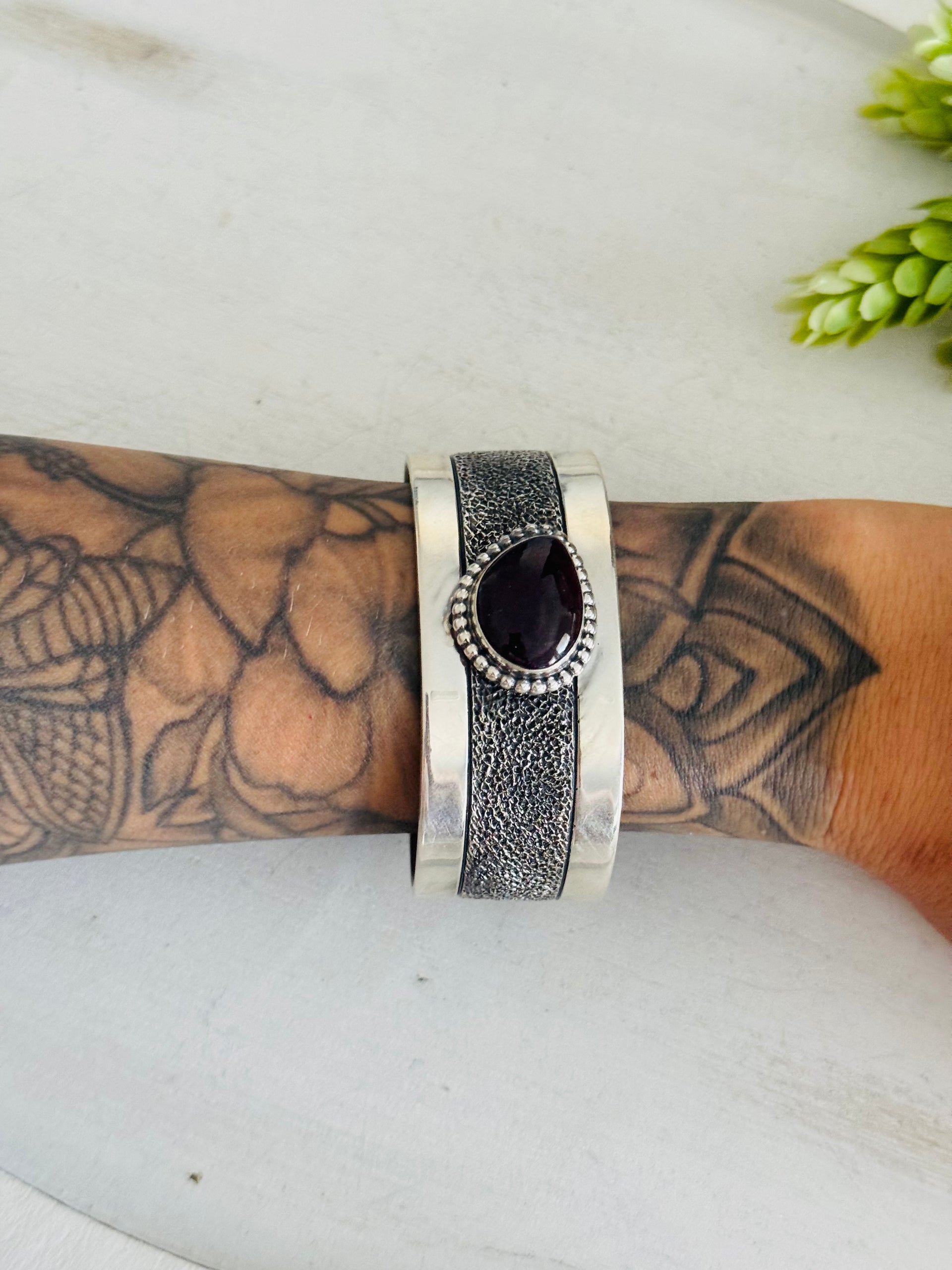 David Benally Sugilile &  Sterling Silver Cuff Bracelet