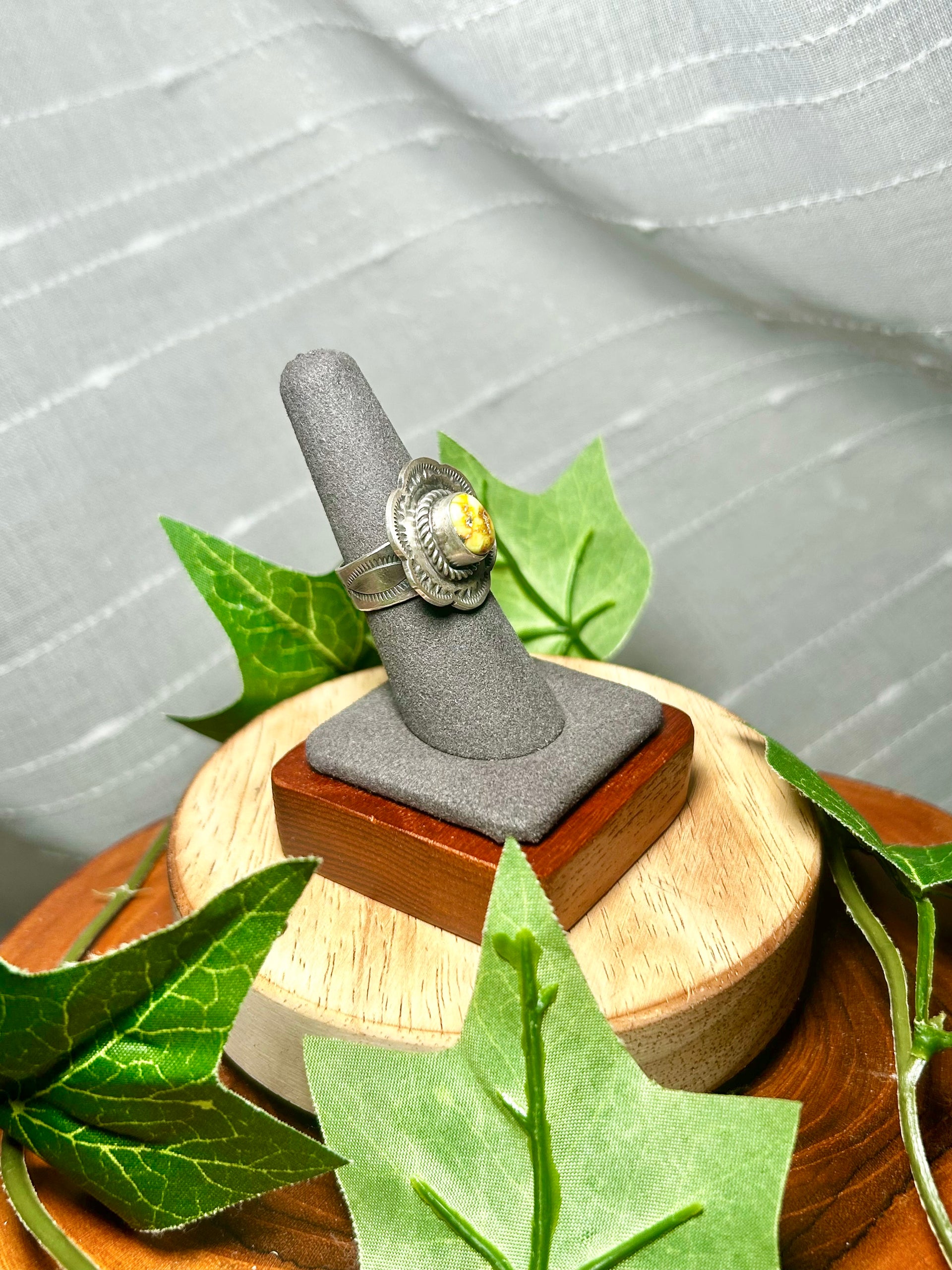 Tillie John Palomino Variscite & Sterling Silver Ring Size 7.25