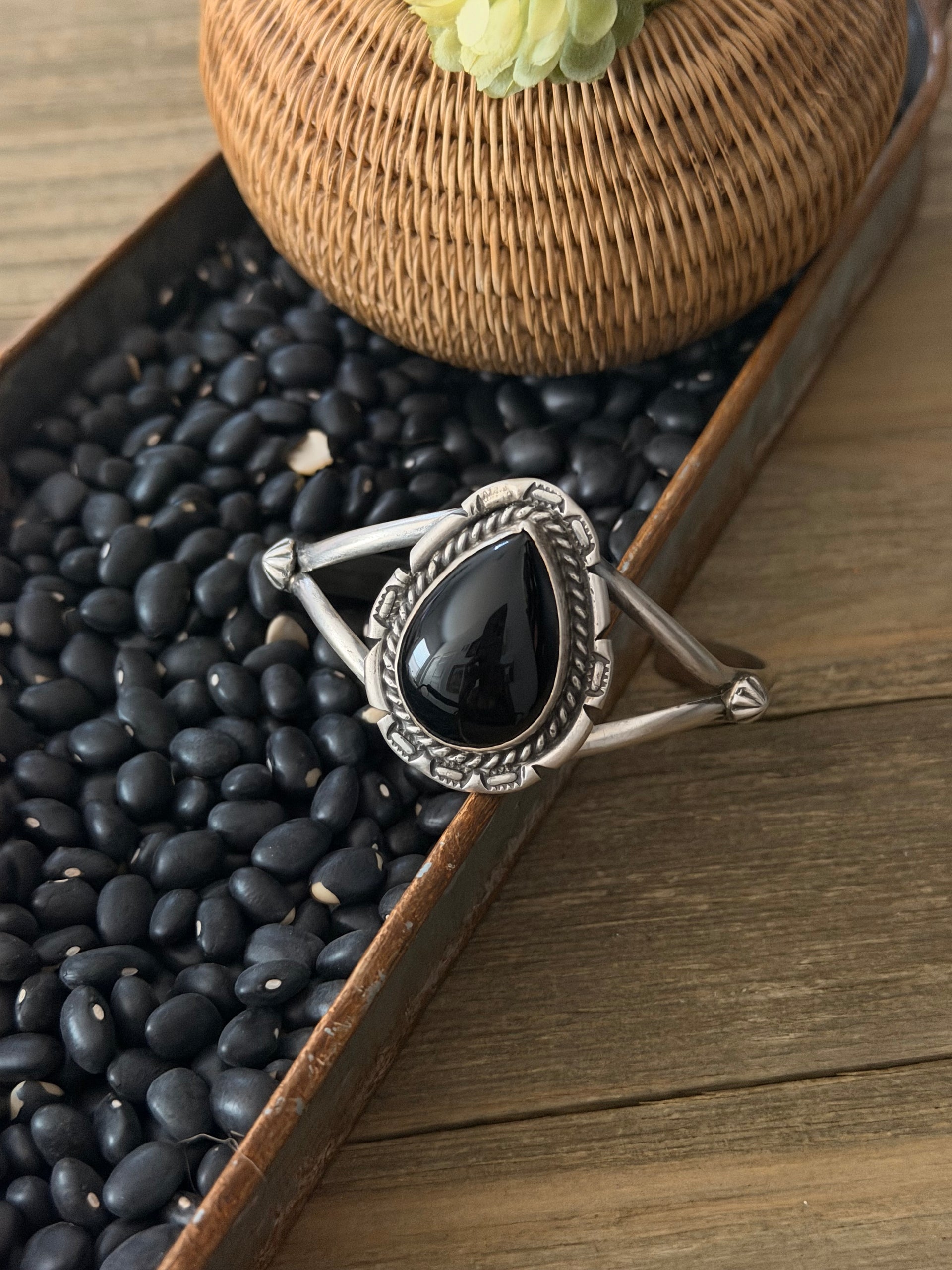 Augustine Largo Onyx & Sterling Silver Cuff Bracelet