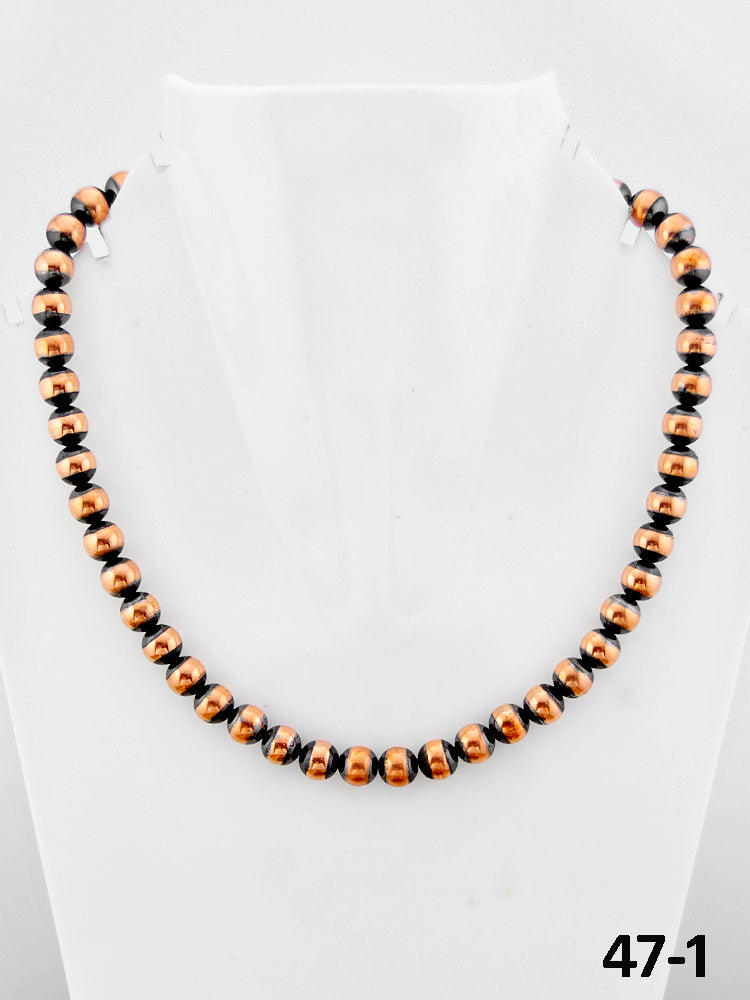 Southwest Handmade Copper Beaded Necklace 8mm