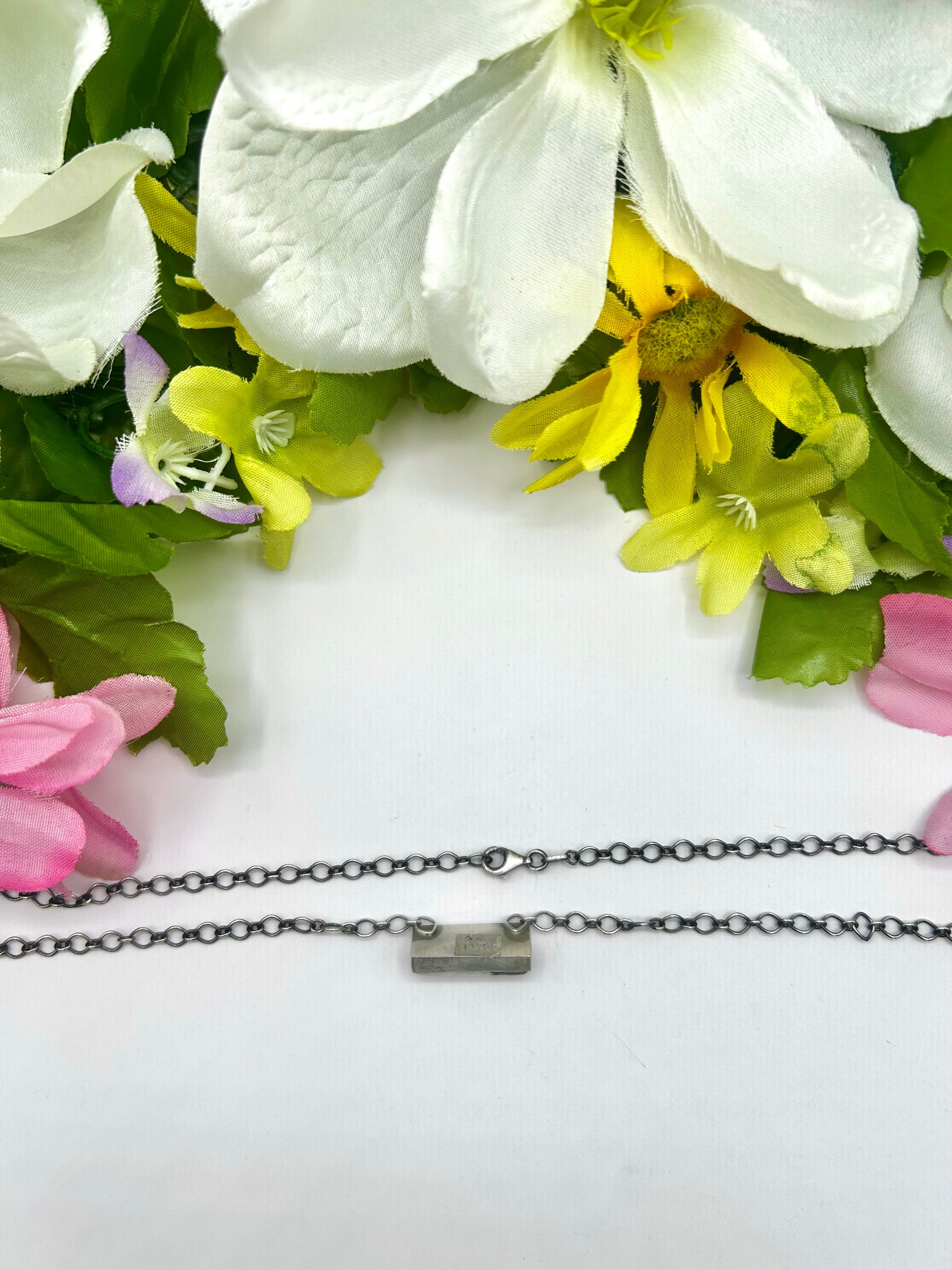 Navajo Made White Buffalo & Sterling Silver Necklace