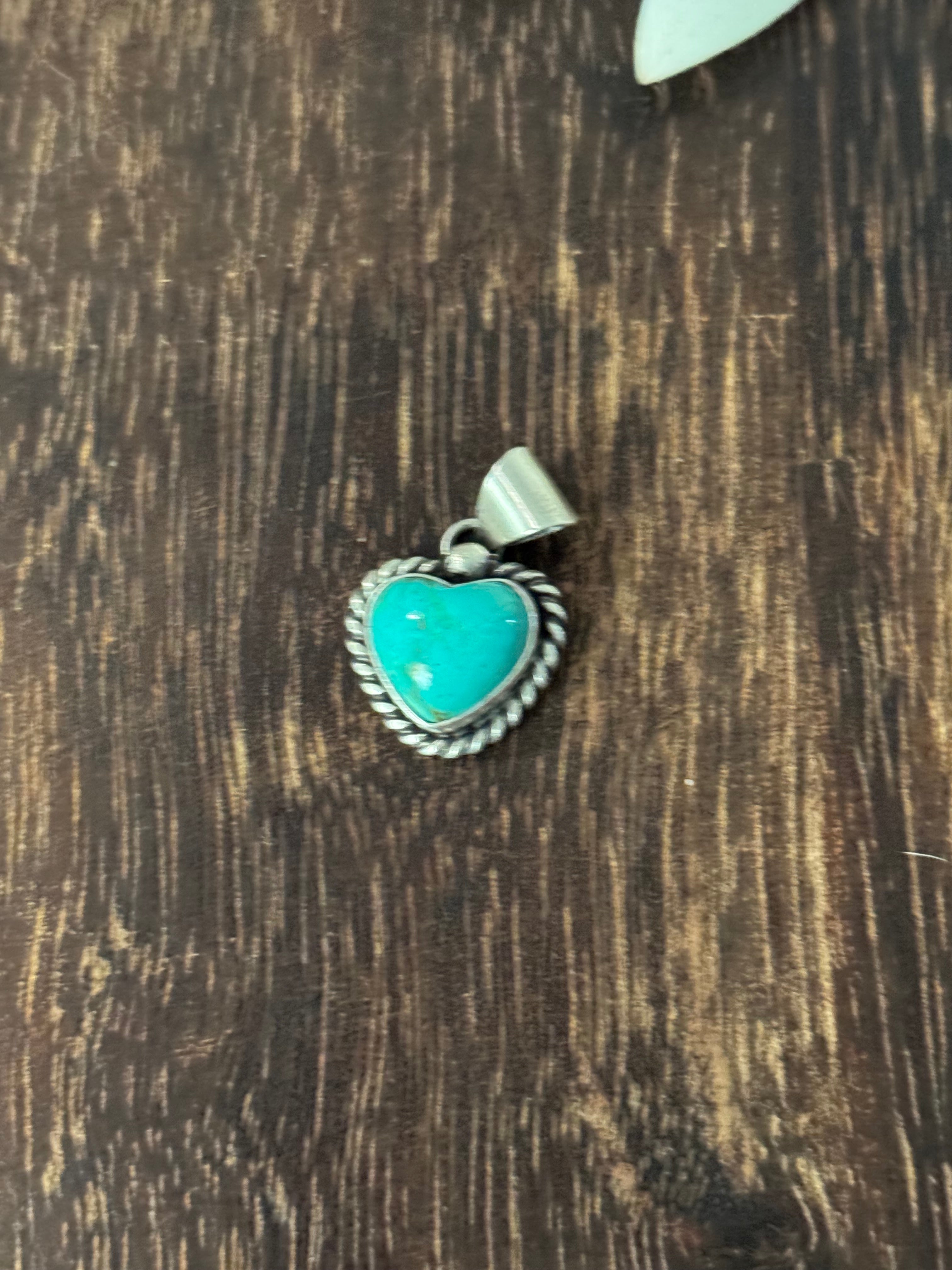 Judith Dixon Kingman Turquoise & Sterling Silver Heart Pendant