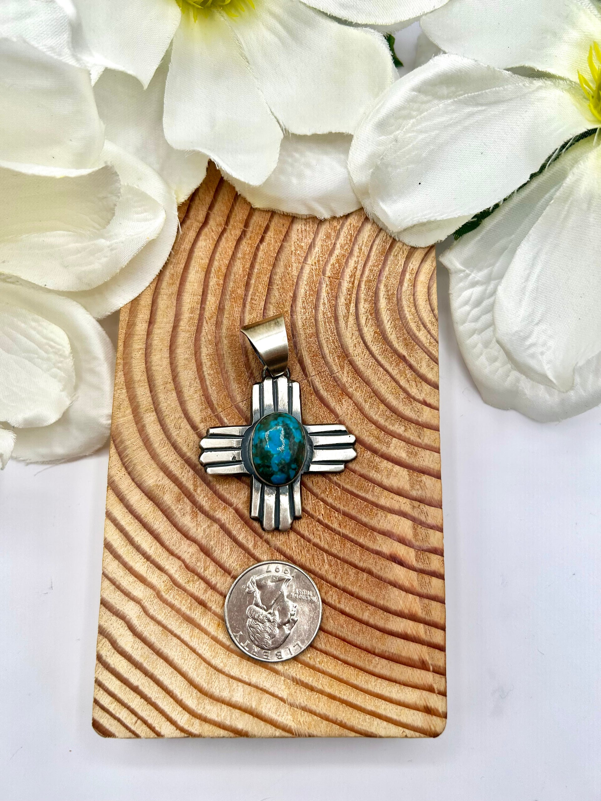 Chimney Butte Kingman Turquoise & Sterling Silver Pendant