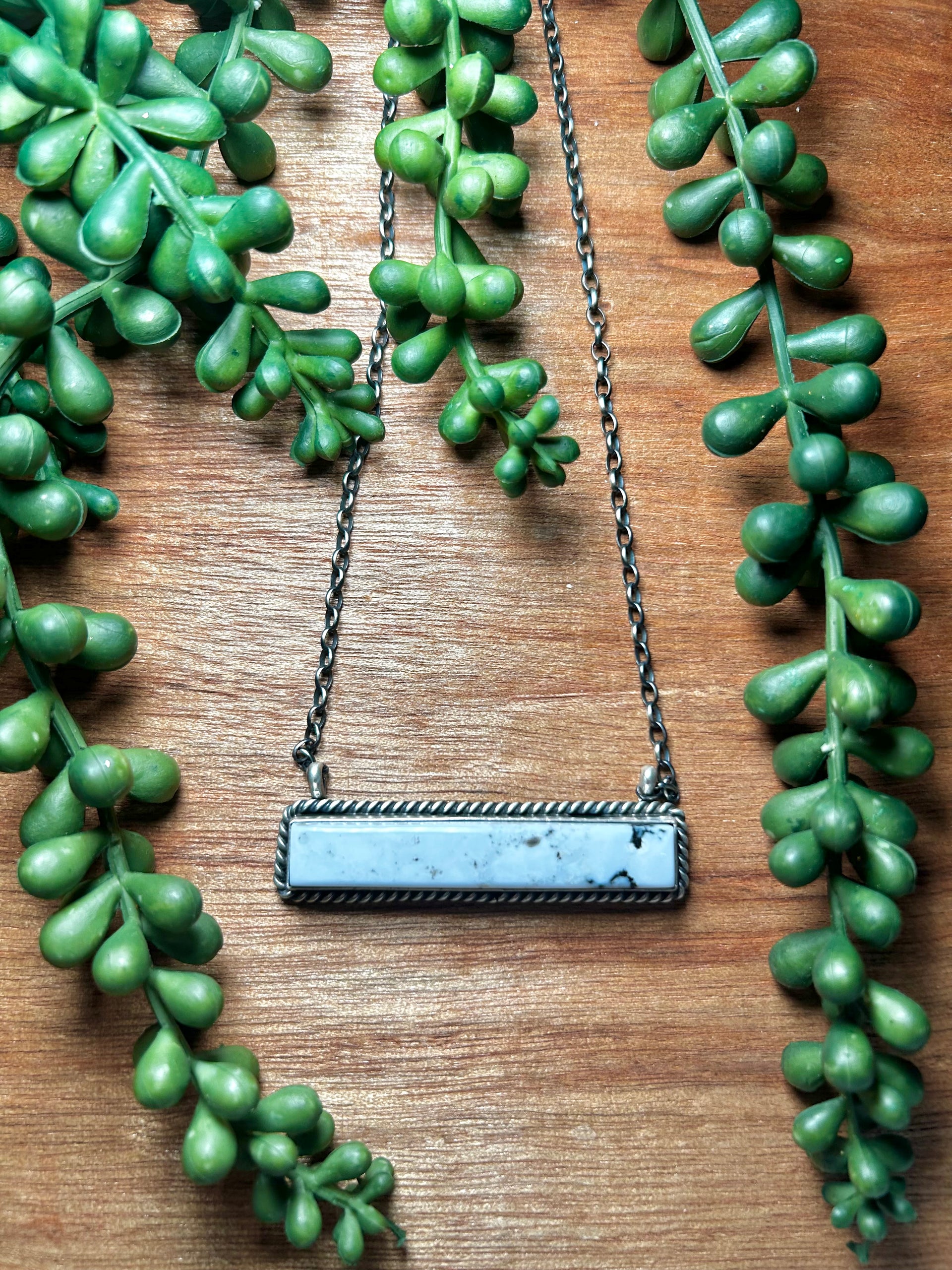 Johnny Dixon White Buffalo & Sterling Silver Necklace