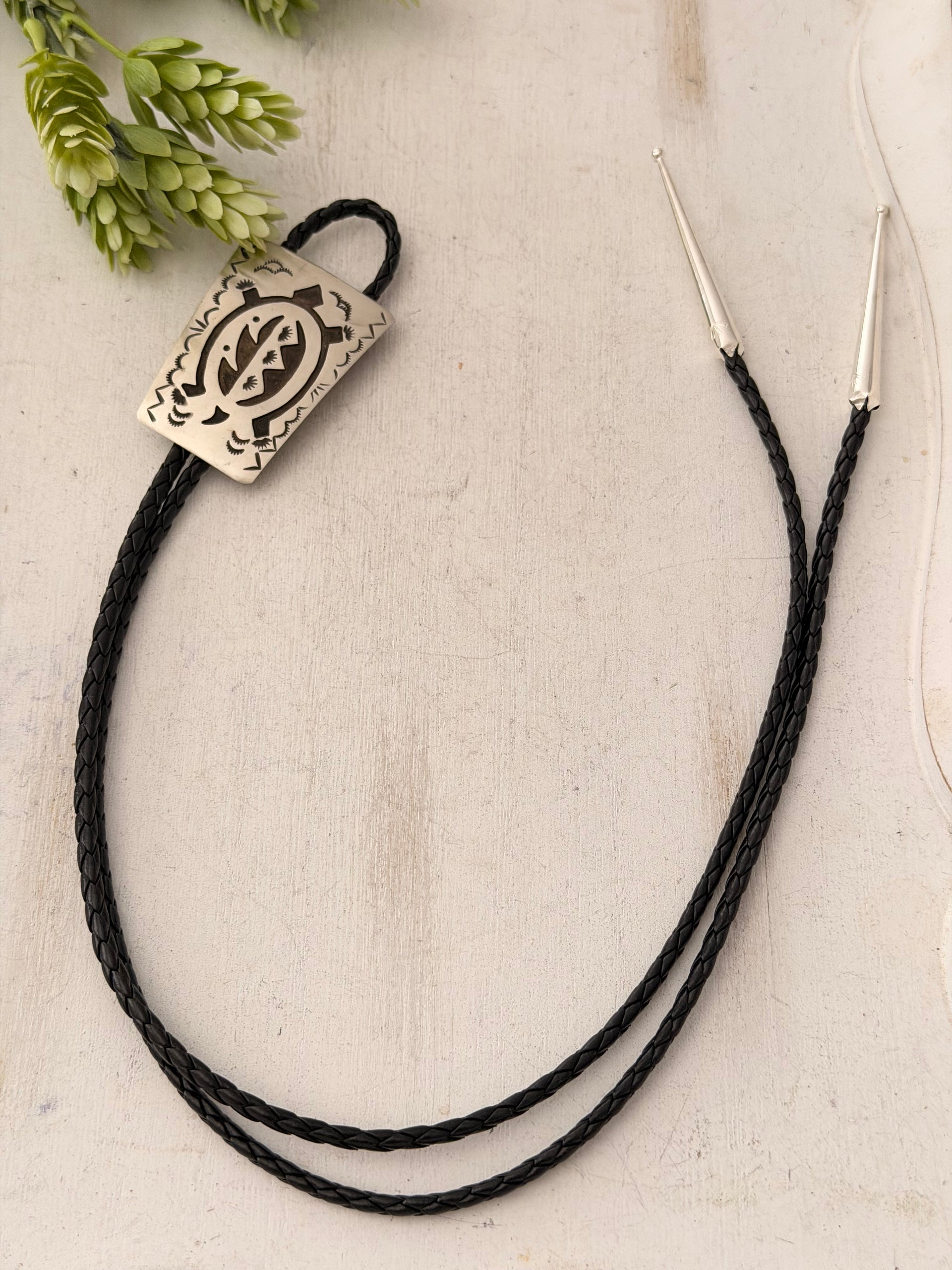 Navajo Made Sterling Silver Bolo Tie
