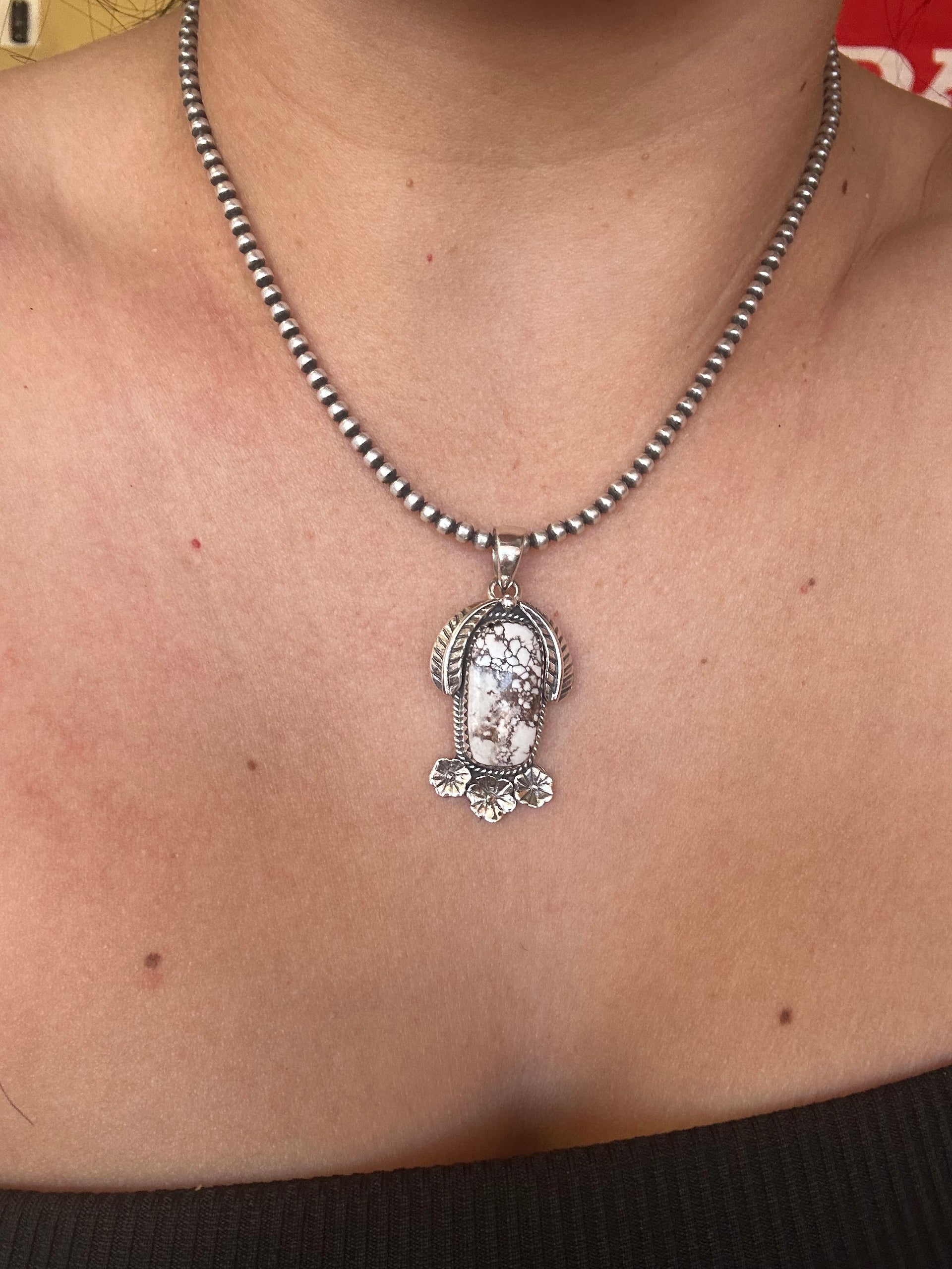 Southwest Handmade Wild Horse & Sterling Silver Pendant