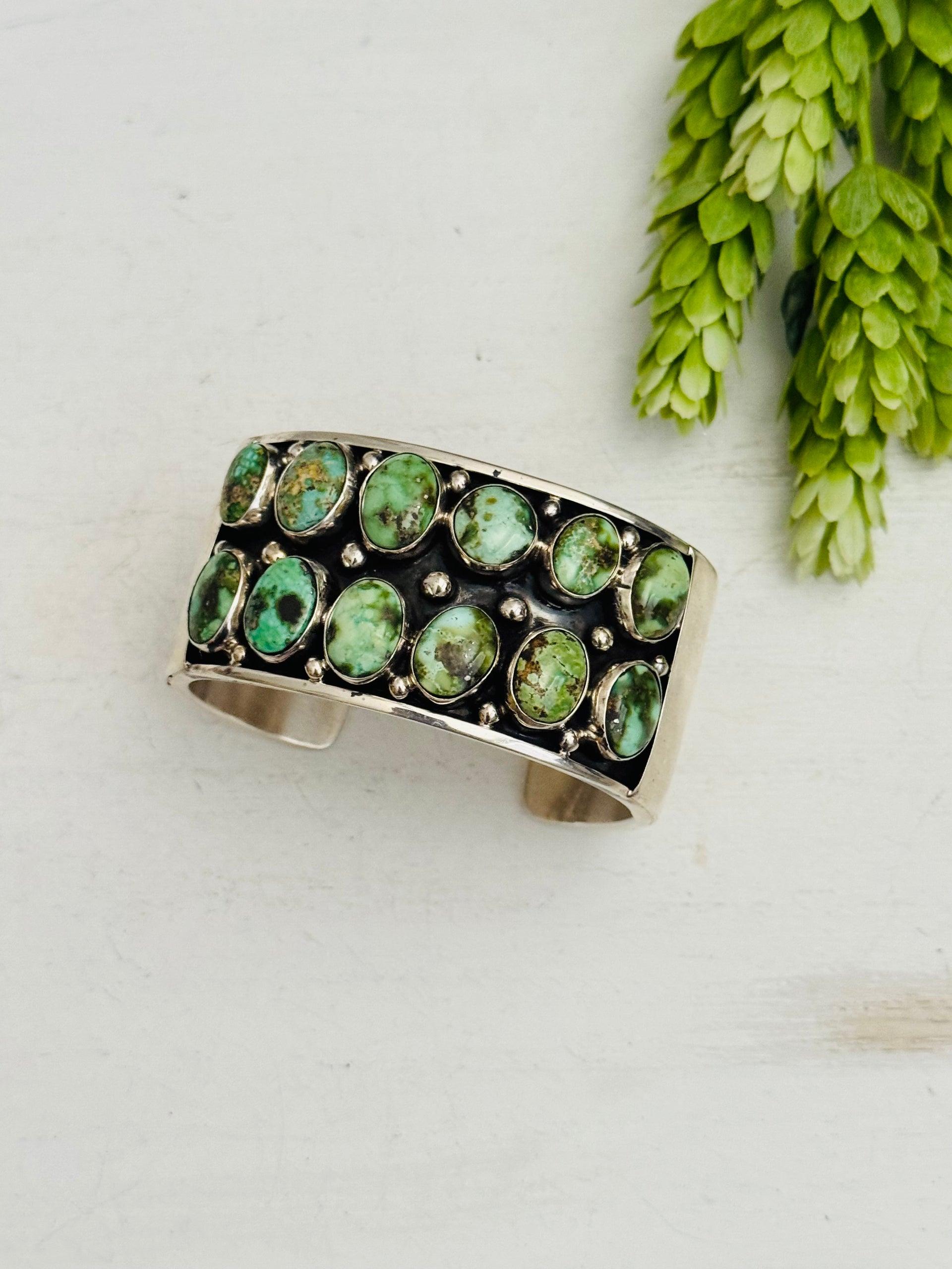 Bobby Johnson Sonoran Gold Turquoise & Sterling Silver Cuff Bracelet