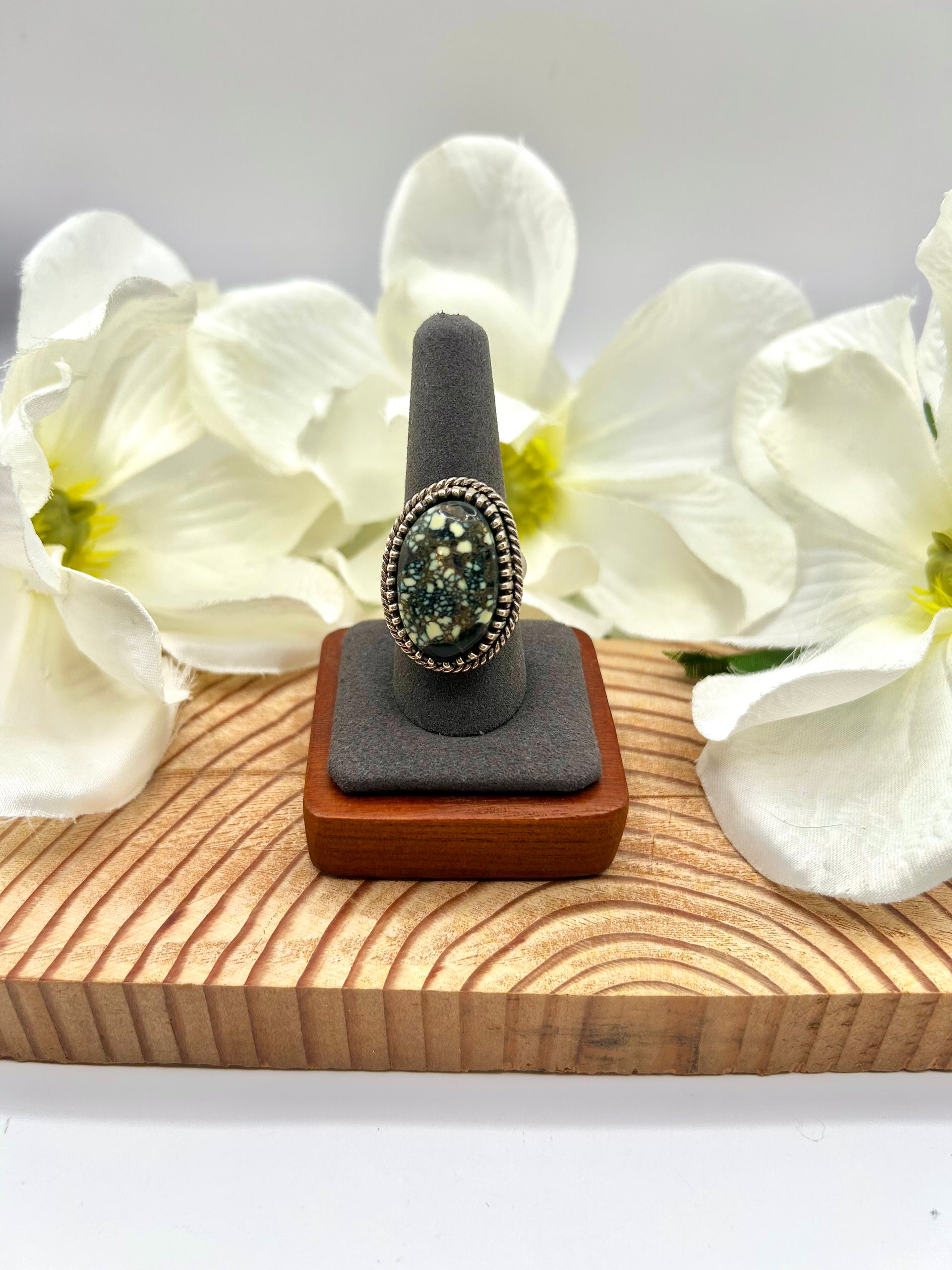 Ben Jimenez New Lander Variscite & Sterling Silver Ring Size 9