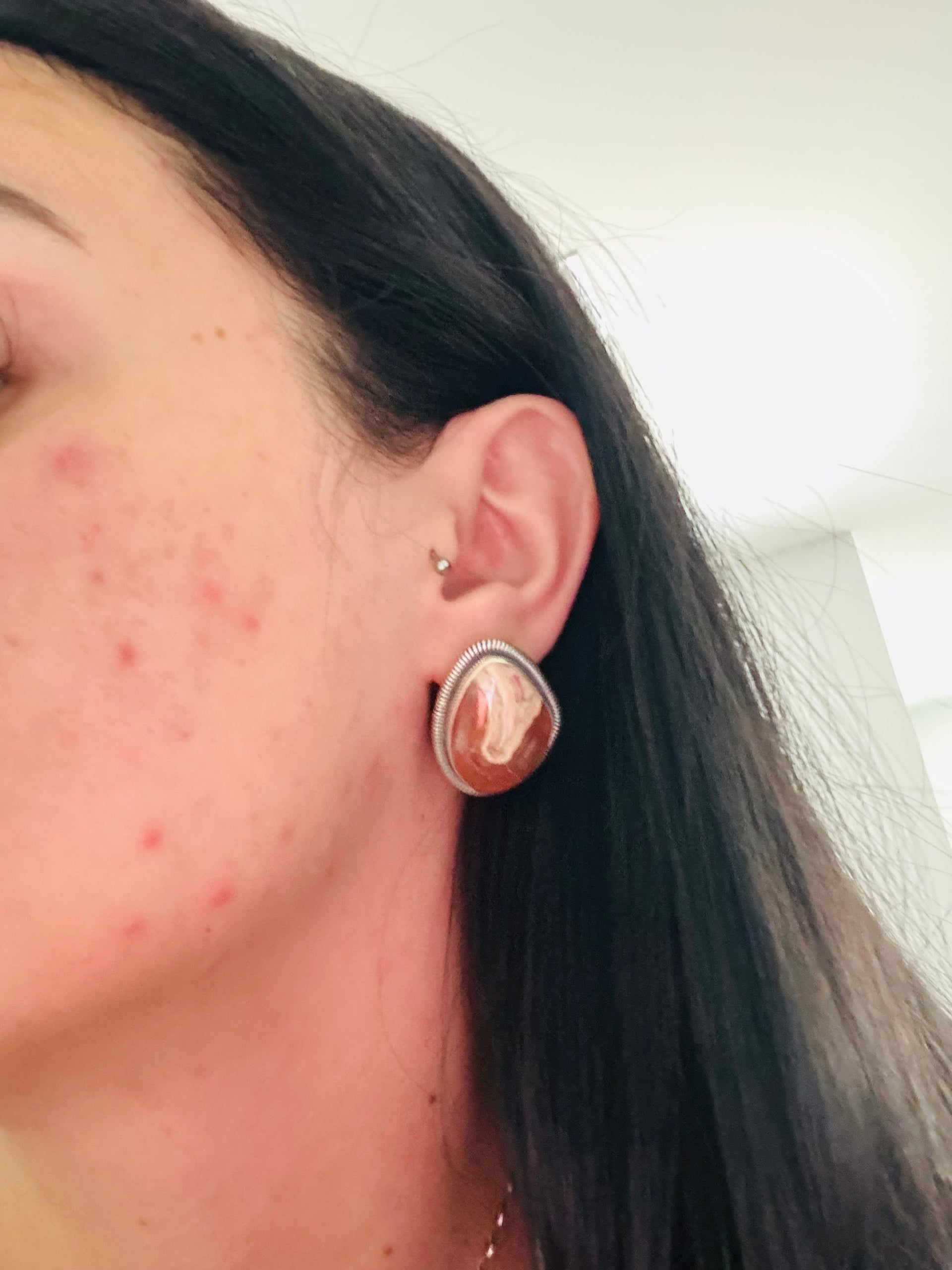 Wydell Billie Rhodochrosite & Sterling Silver Post Earrings