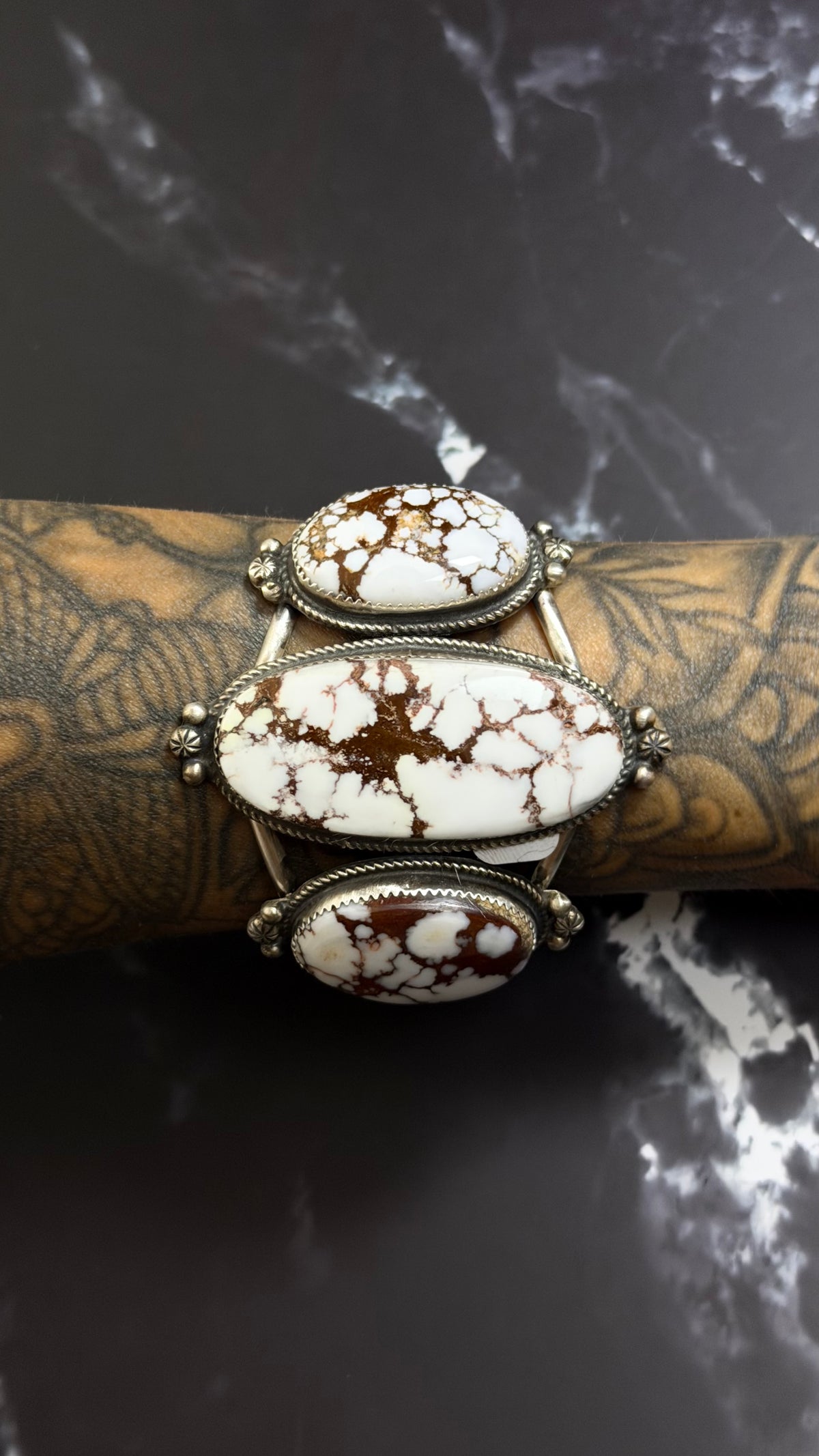 Donovan Nez Wild Horse Variscite & Sterling Silver Cuff Bracelet