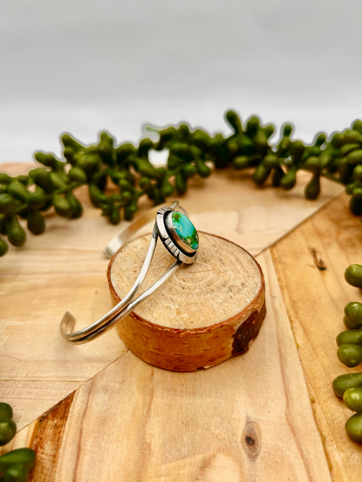 Dave Skeets Sonoran Mountain Turquoise & Sterling Silver Cuff Bracelet