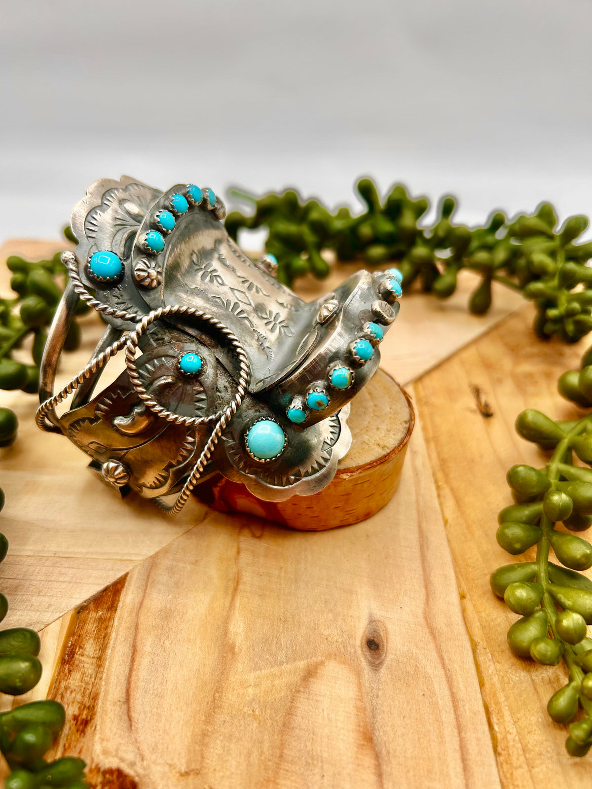 Tim Yazzie Kingman Turquoise & Sterling Silver Cuff Bracelet
