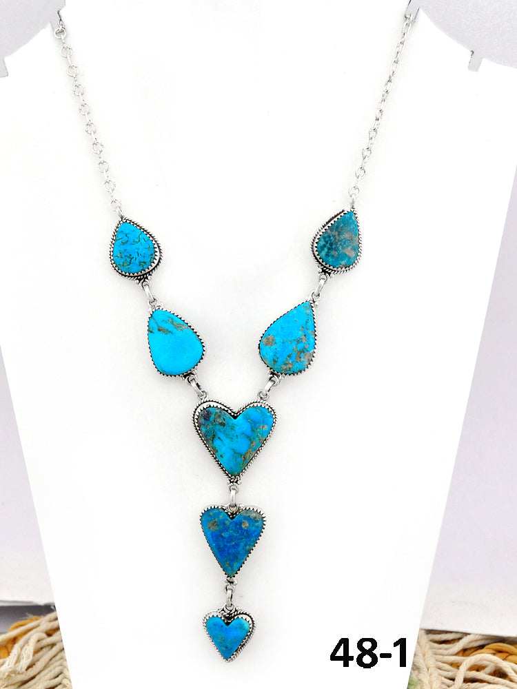 Southwest Made Ithica Peak Turquoise & Sterling Silver Necklace
