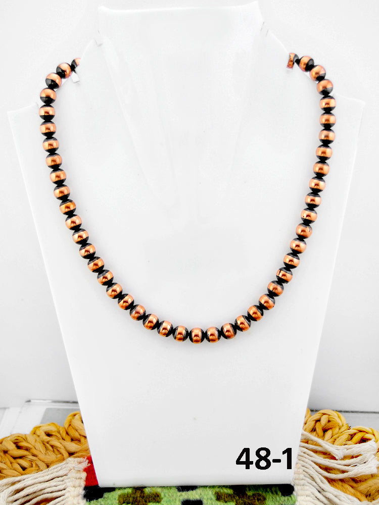 Southwest Handmade Copper Beaded Necklace 8mm