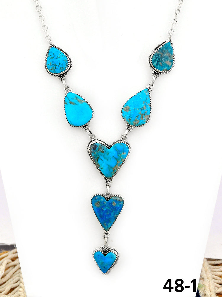 Southwest Made Ithica Peak Turquoise & Sterling Silver Necklace