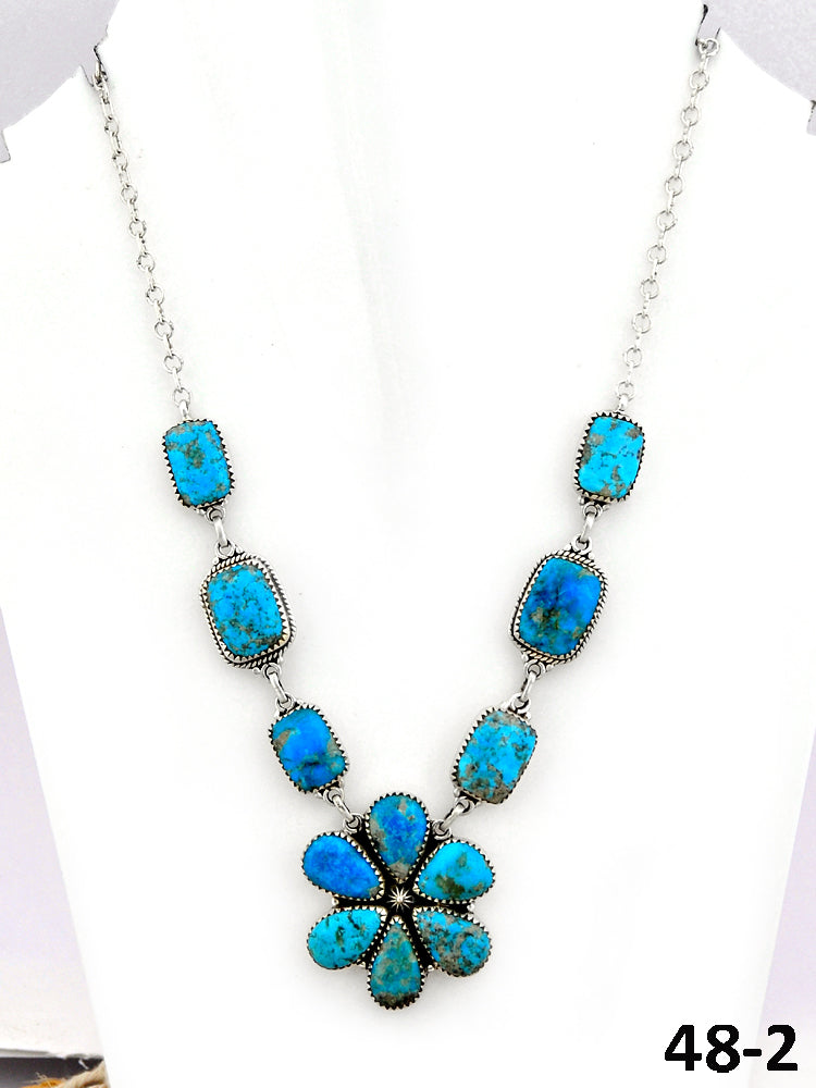 Southwest Made Ithica Peak Turquoise & Sterling Silver Necklace