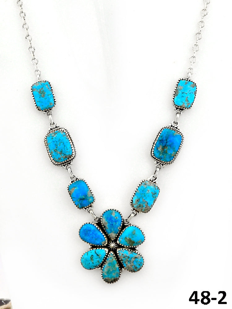 Southwest Made Ithica Peak Turquoise & Sterling Silver Necklace