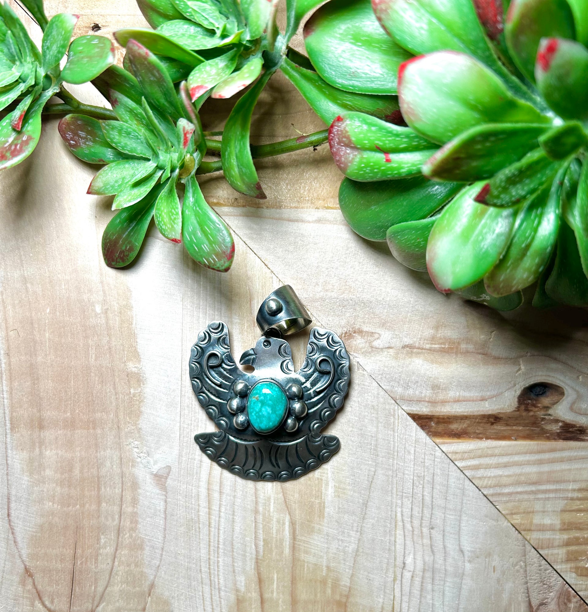 Chimney Butte Kingman Turquoise & Sterling Silver Pendant