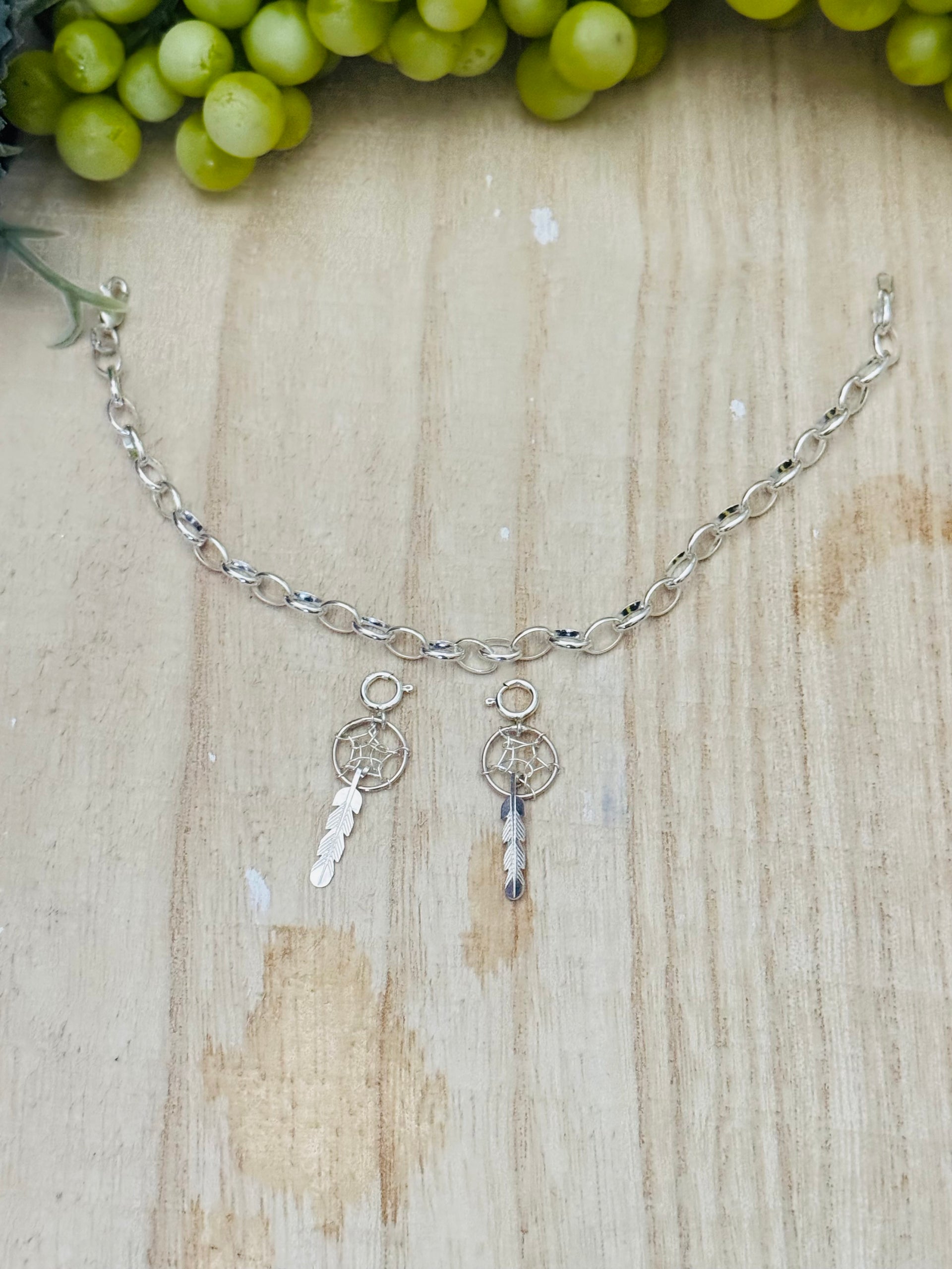 Navajo Made Sterling Silver Dream Catcher Cast Charms