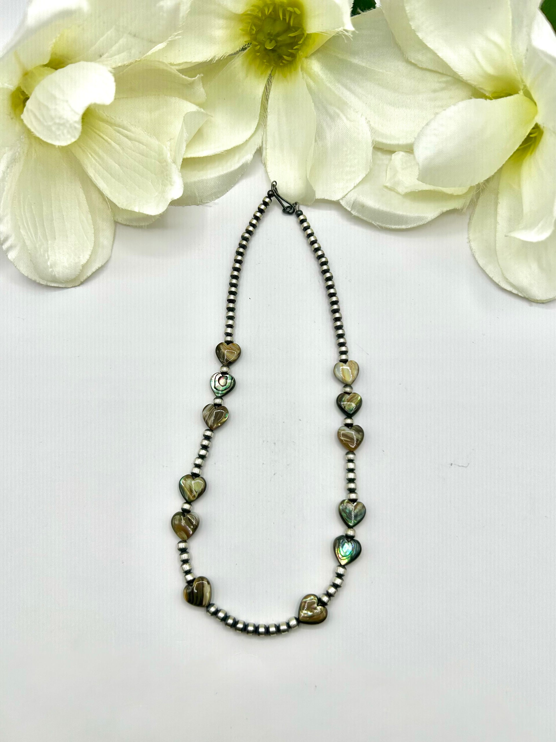 Navajo Made Strung 4 MM Abalone Necklace