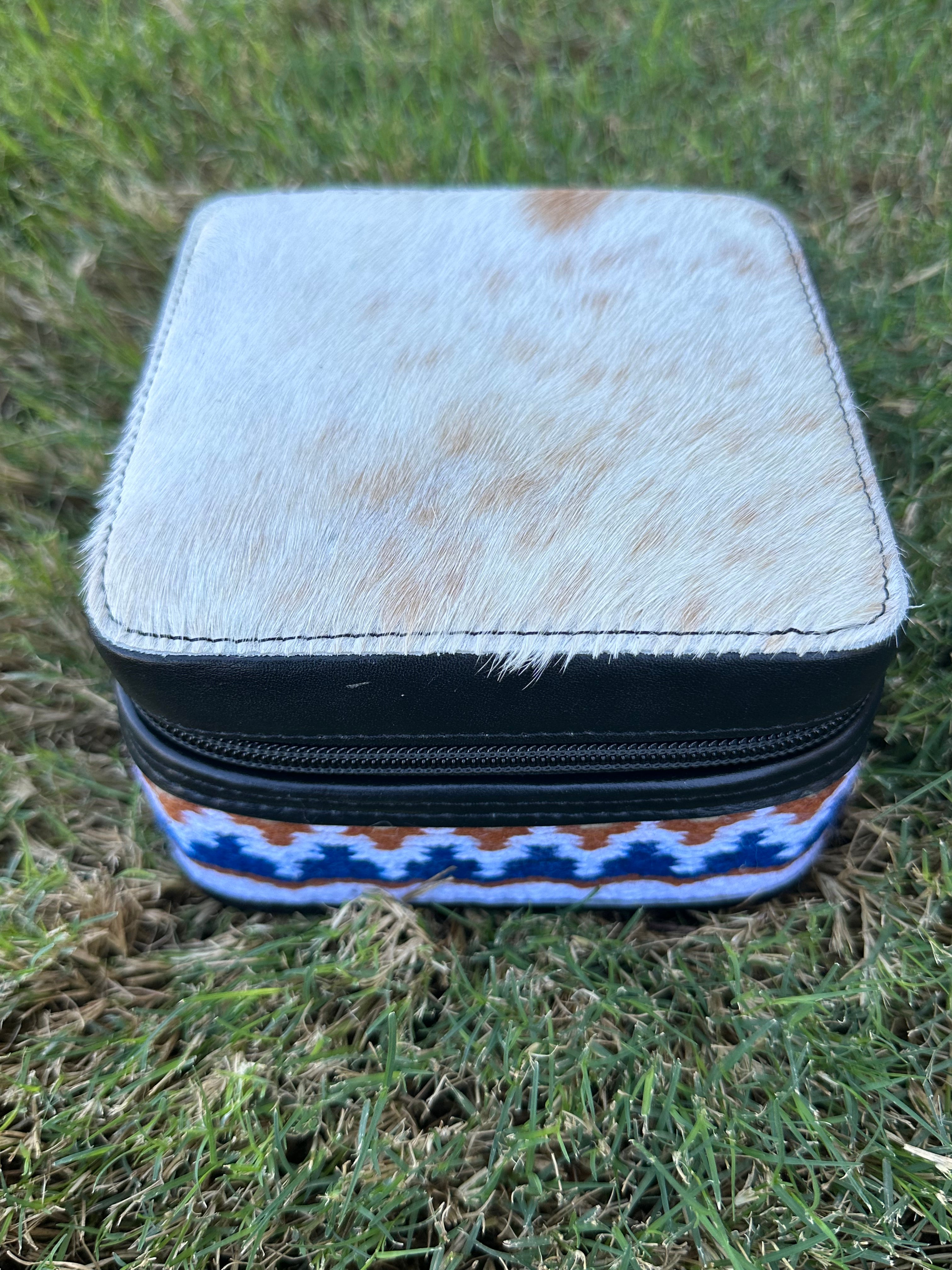 Genuine Leather Cowhide Jewelry Box