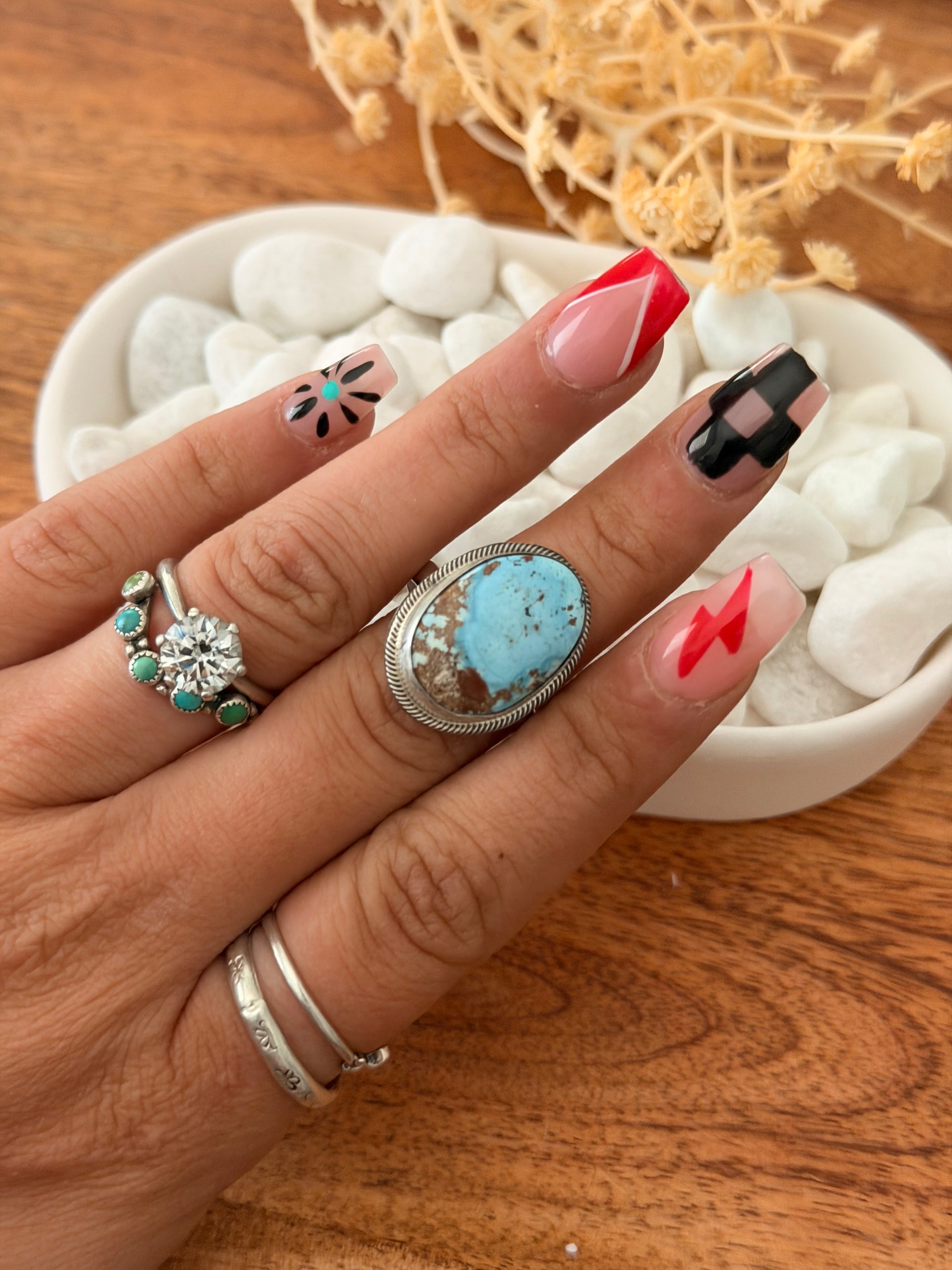 Antionette Martinez Golden Hills Turquoise & Sterling Silver Adjustable Ring