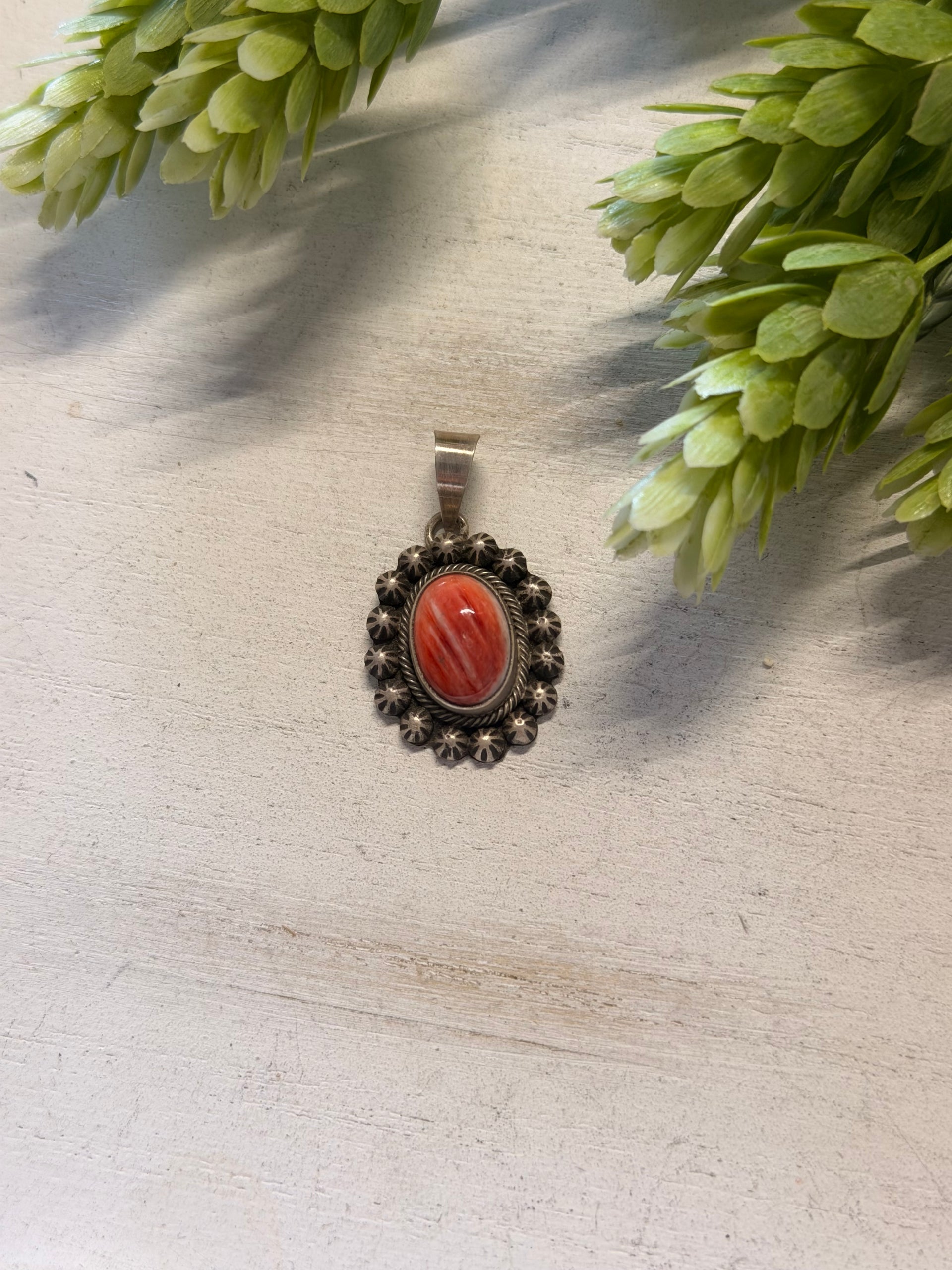 Scott Skeet Spiny Oyster & Sterling Silver Pendant