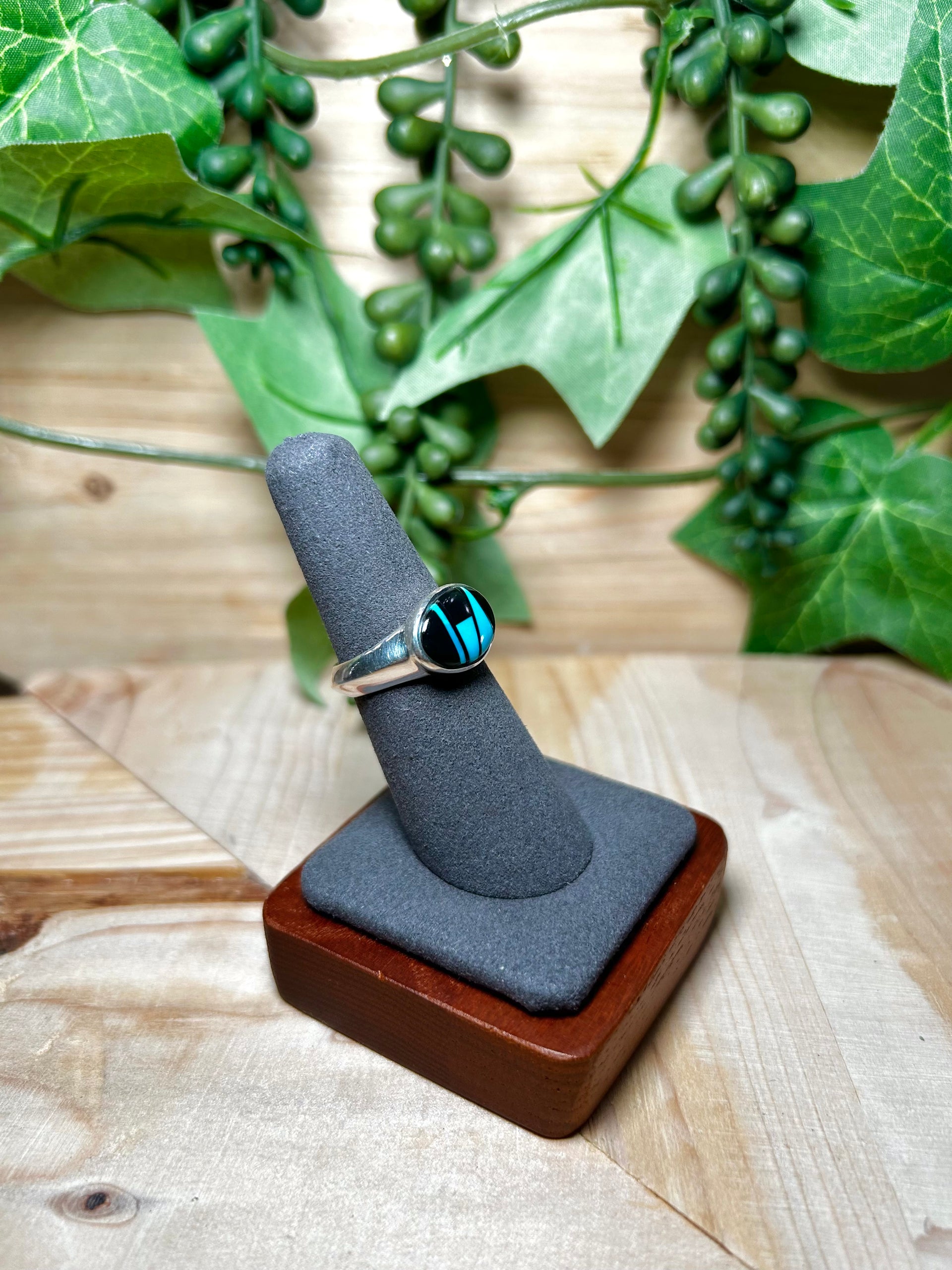 Navajo Made Multi Stone & Sterling Silver Ring