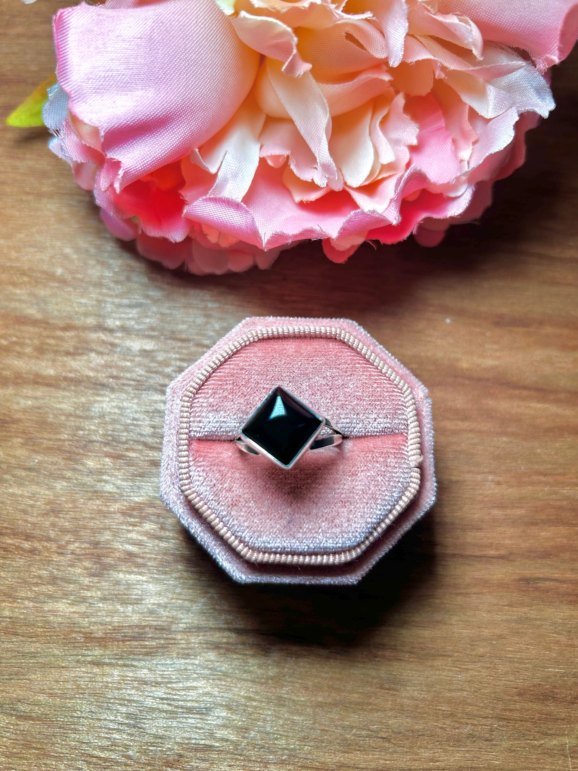 Navajo Made Onyx & Sterling Silver Ring