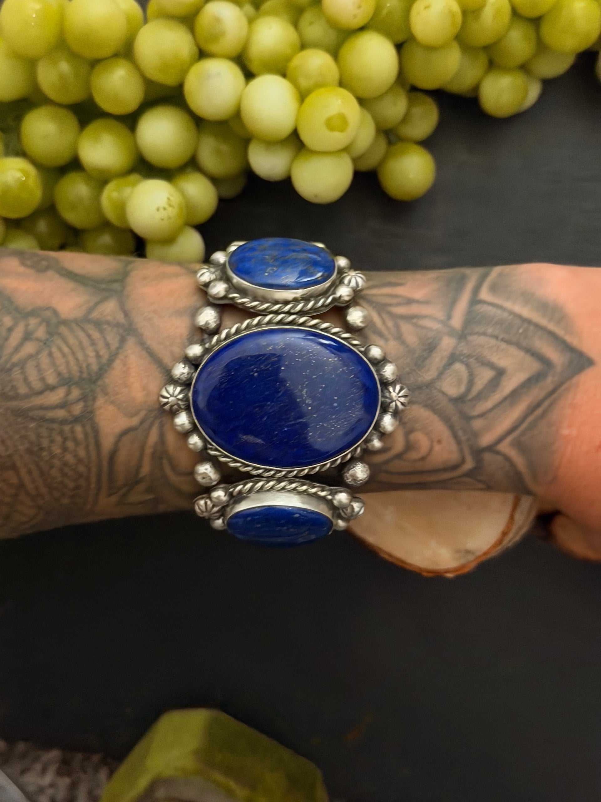 Augustine Largo Lapis & Sterling Silver Cuff Bracelet