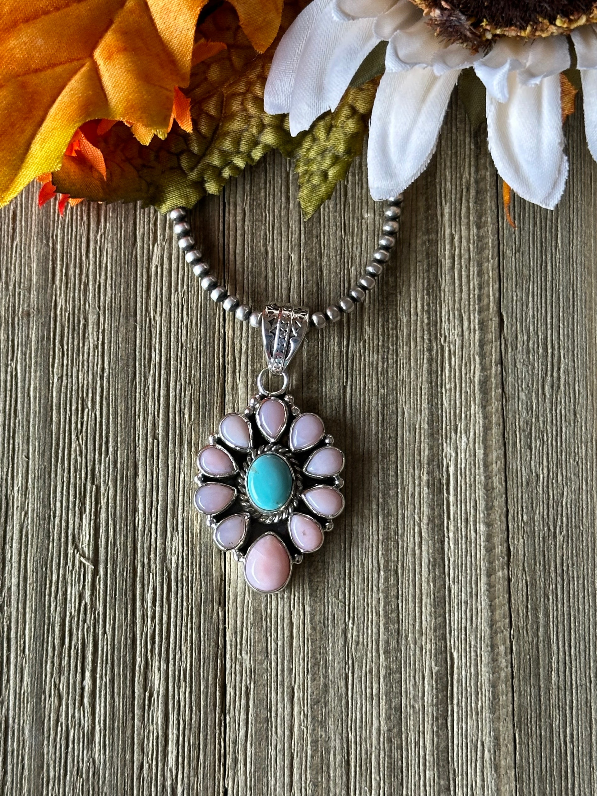 Southwest Handmade Multi Stone & Sterling Silver Pendant