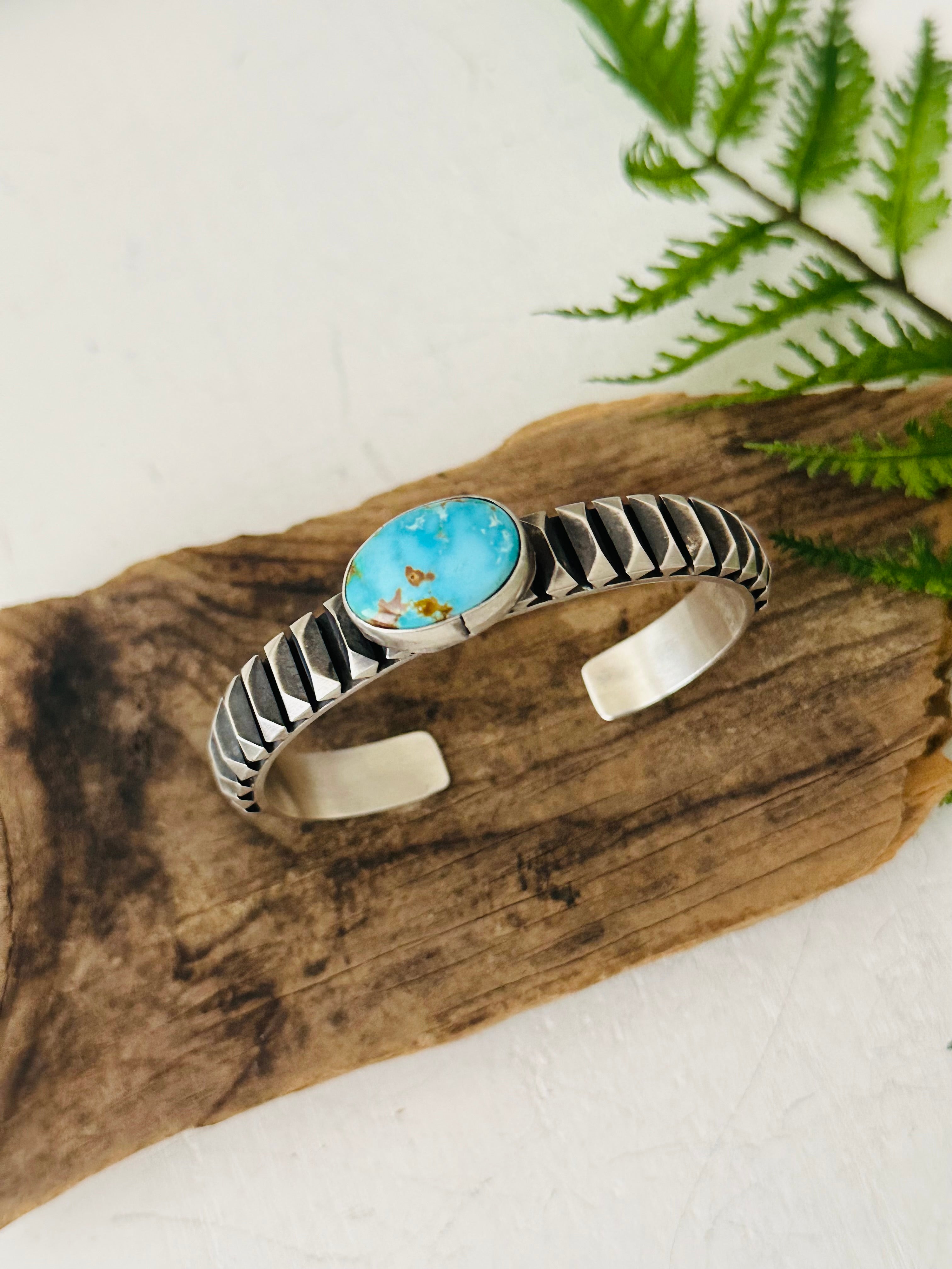 Leander Tahe Sonoran Mountain Turquoise & Sterling Silver Cuff Bracelet