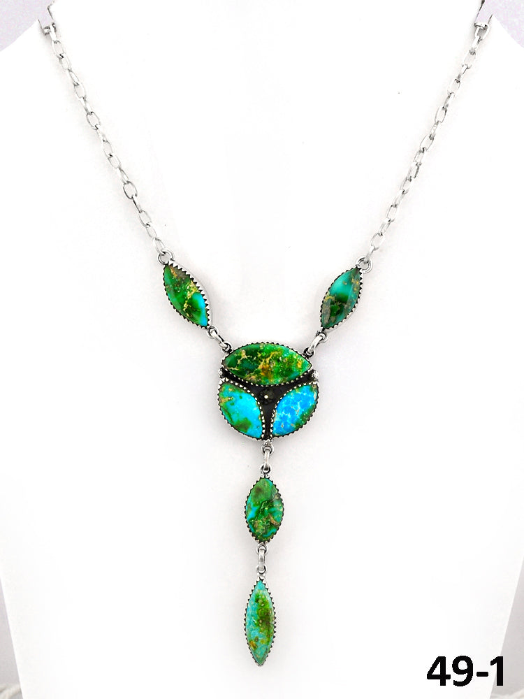 Southwest Made Sonoran Turquoise & Sterling Silver Necklace