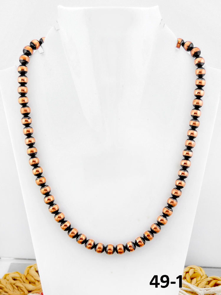 Southwest Handmade Copper Beaded Necklace 8mm