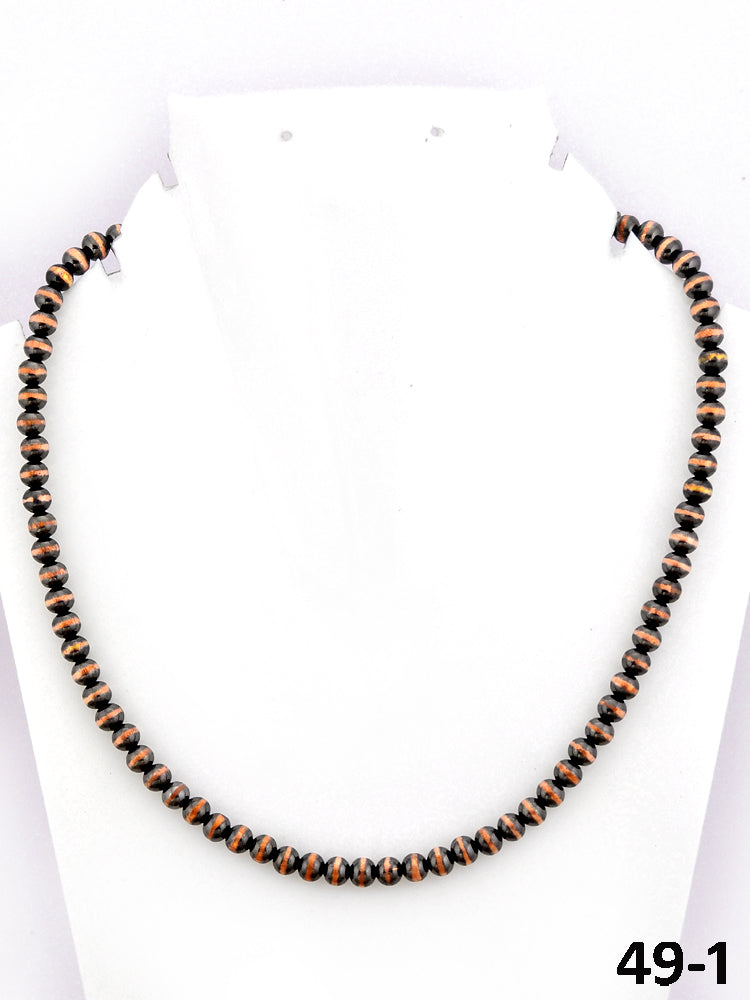 Southwest Handmade Copper 6 MM 18” Beaded Necklace