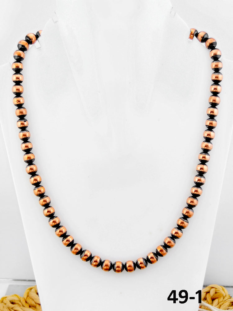 Southwest Handmade Copper Beaded Necklace 8mm