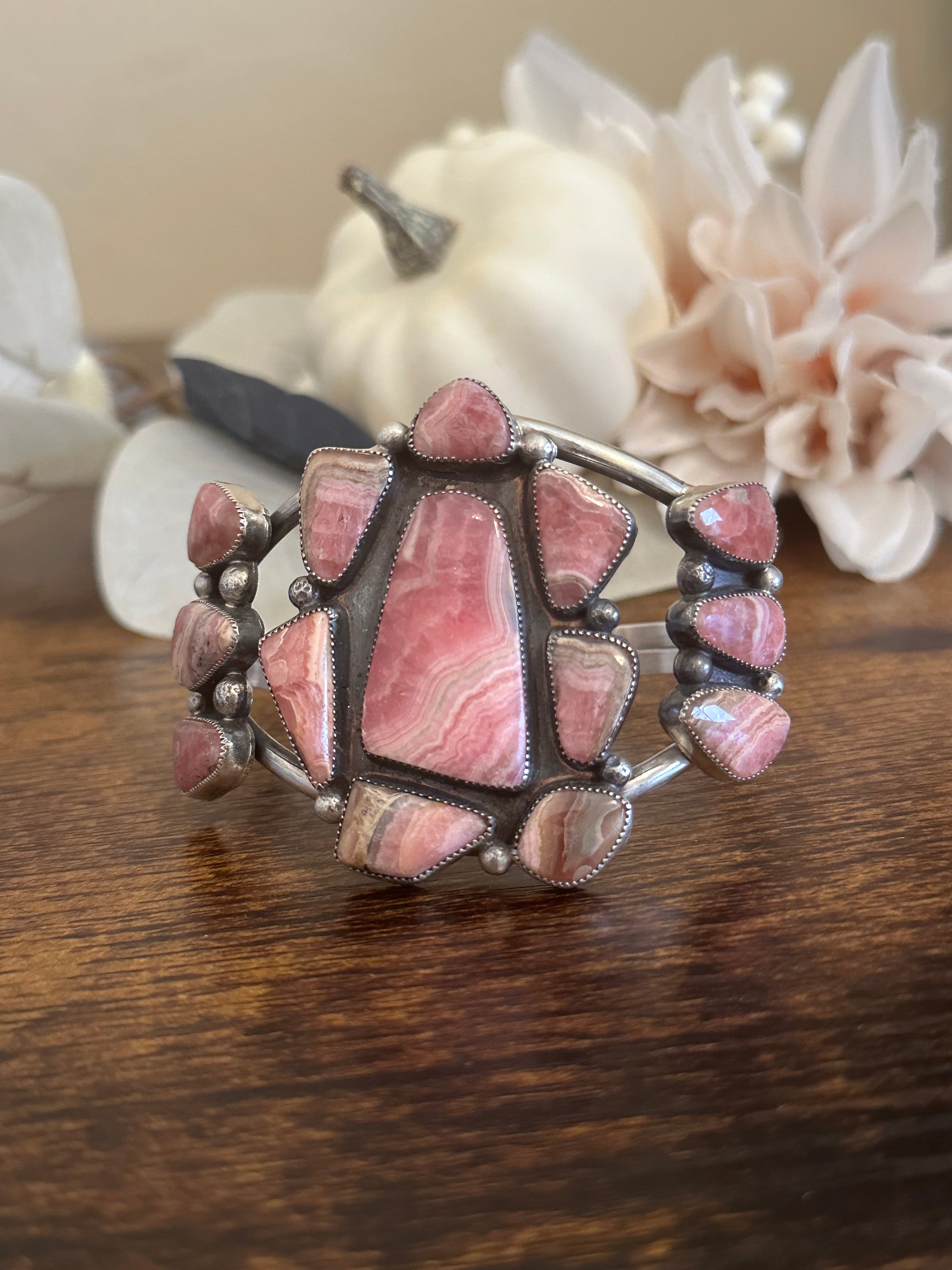 Jon Begay Rhodochrosite & Sterling Silver Cuff Bracelet