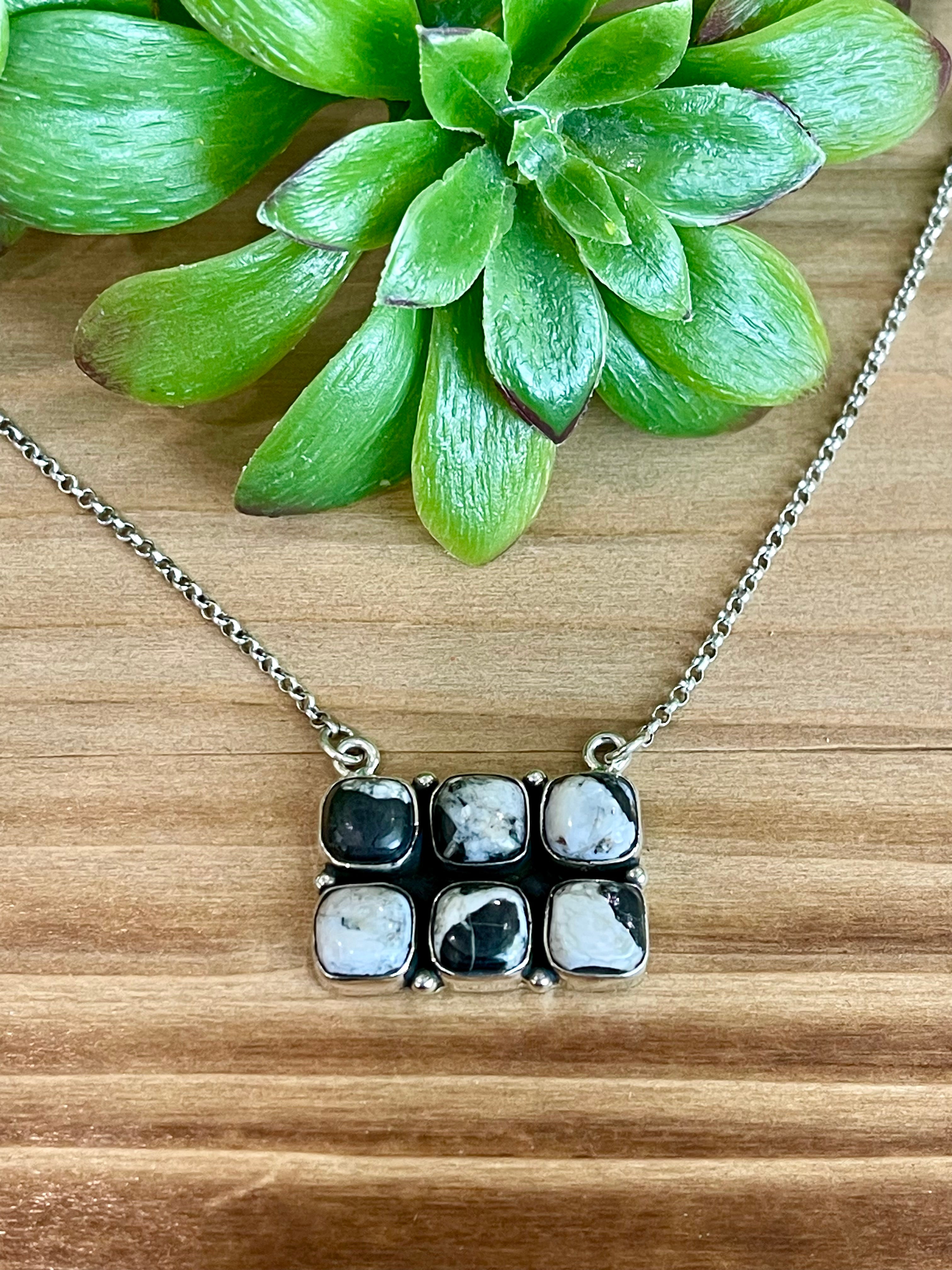 Southwest Handmade White Buffalo & Sterling Silver Necklace