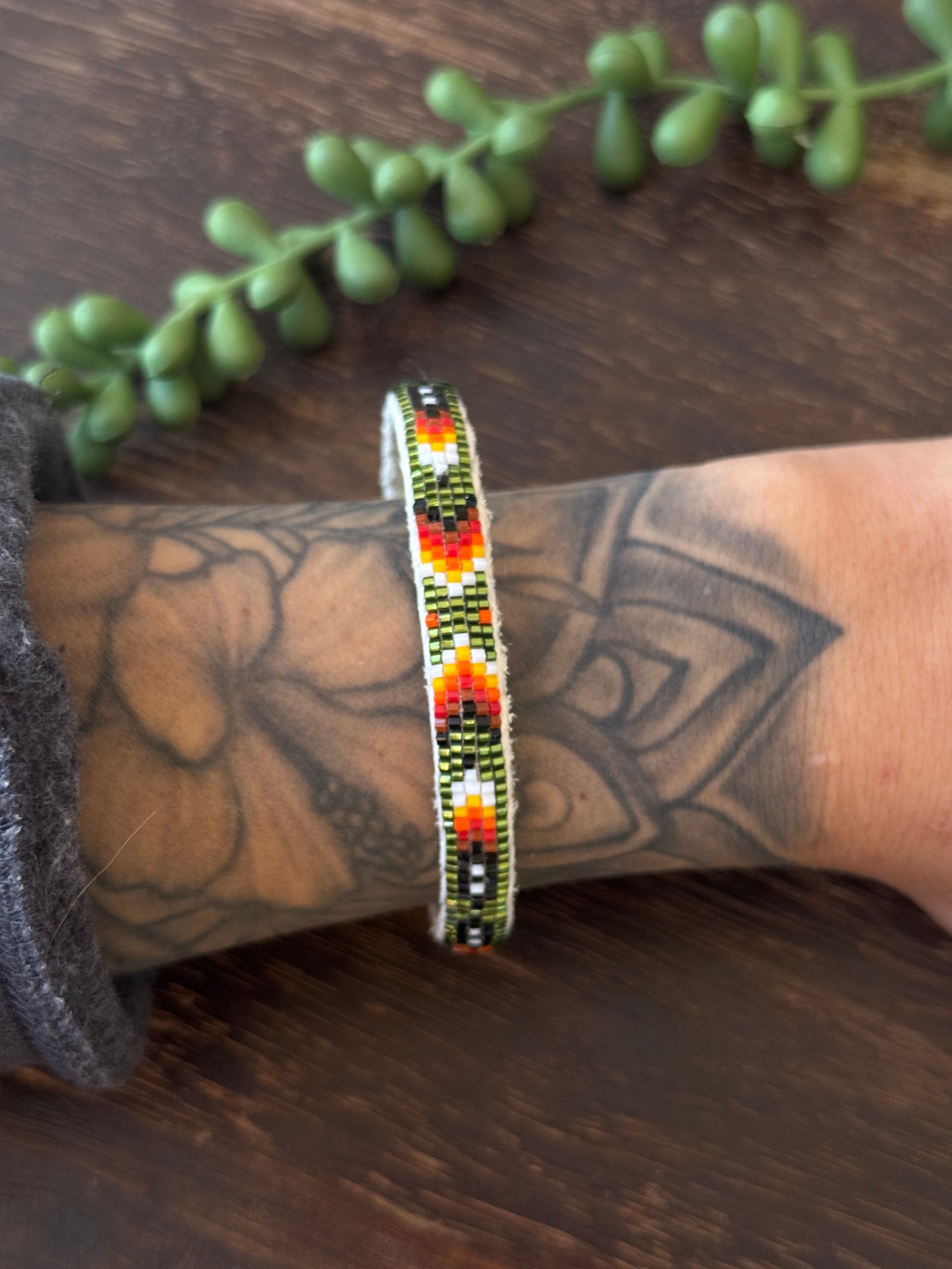 Navajo Made Beaded Cuff Bracelet