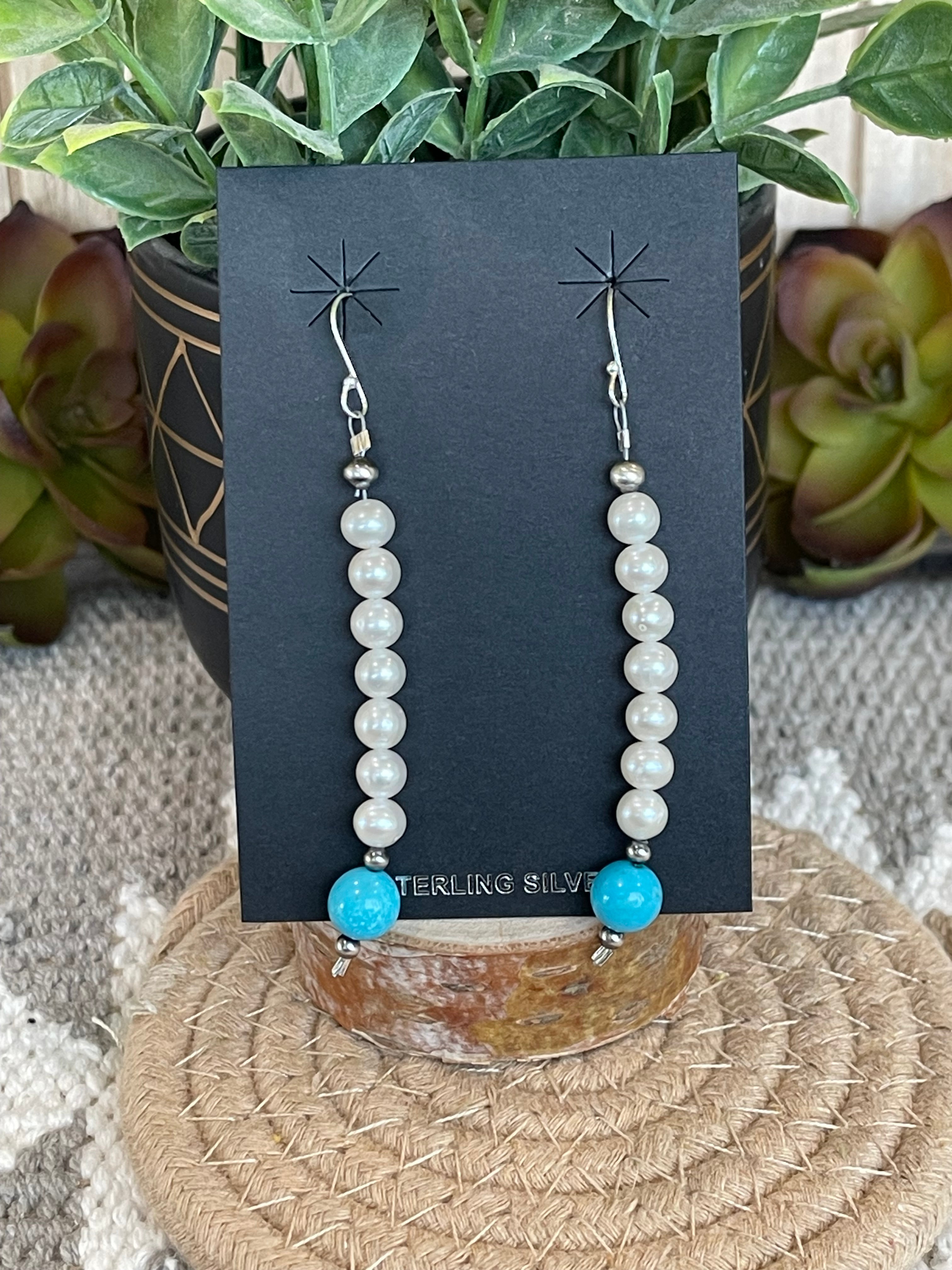 Southwest Handmade Beaded  Dangle Earrings