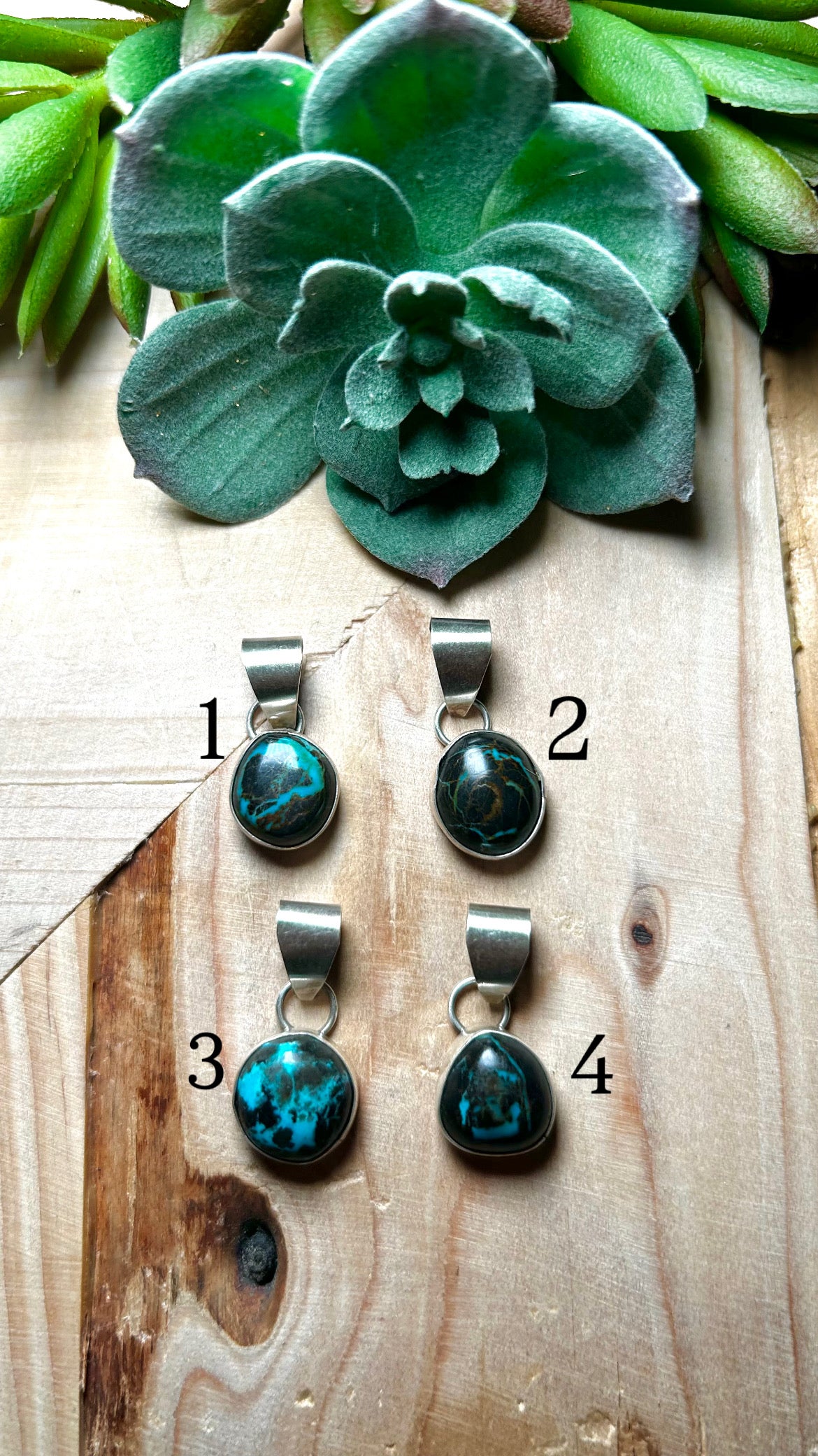 Navajo Made Blue Moon Turquoise & Sterling Silver Pendant