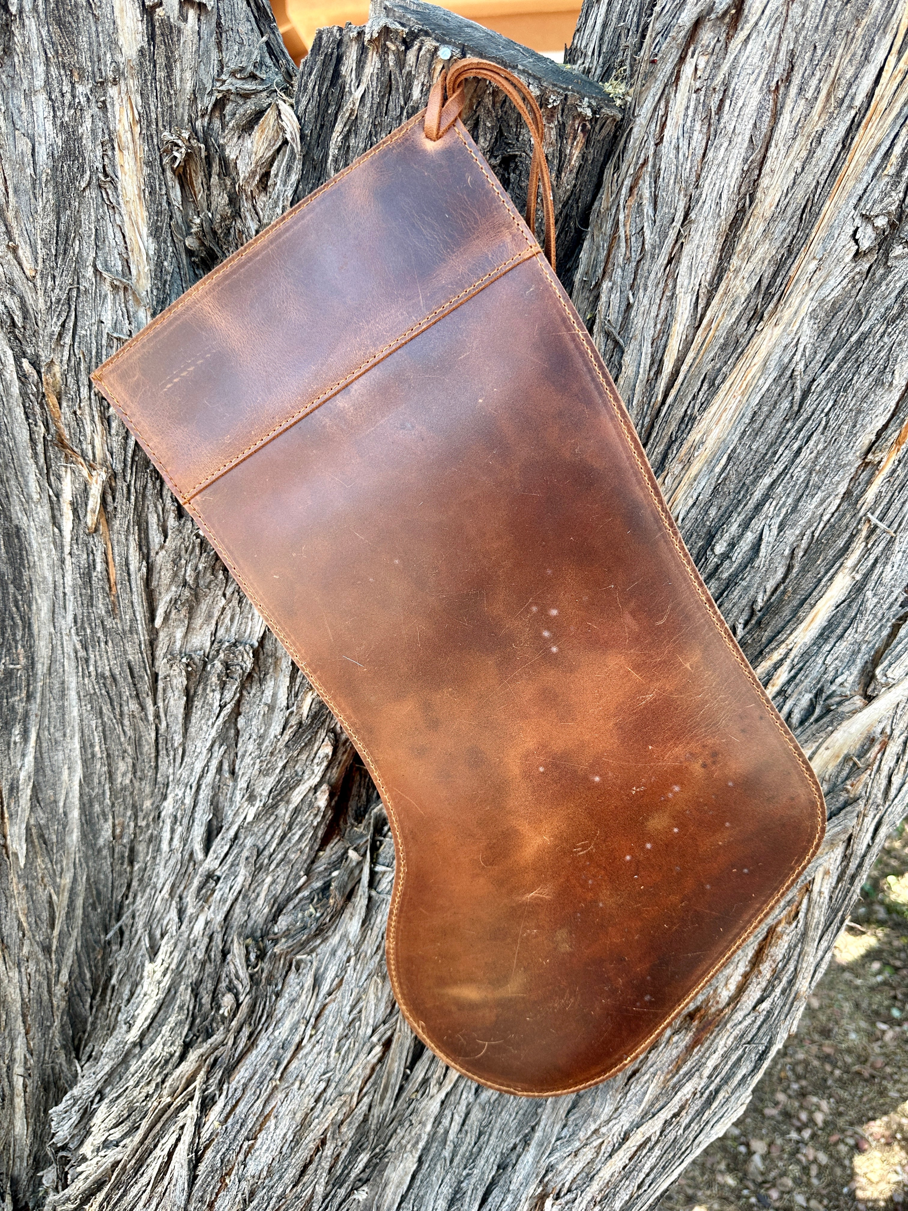 Genuine Tooled Leather Cowhide Stocking