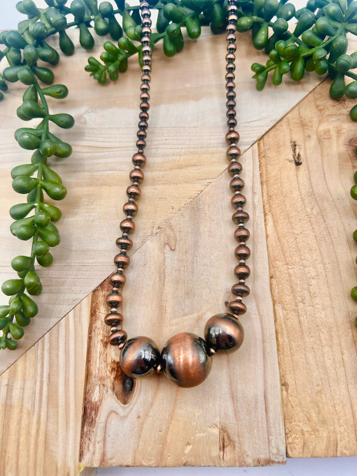 Navajo Made Strung Copper Necklace