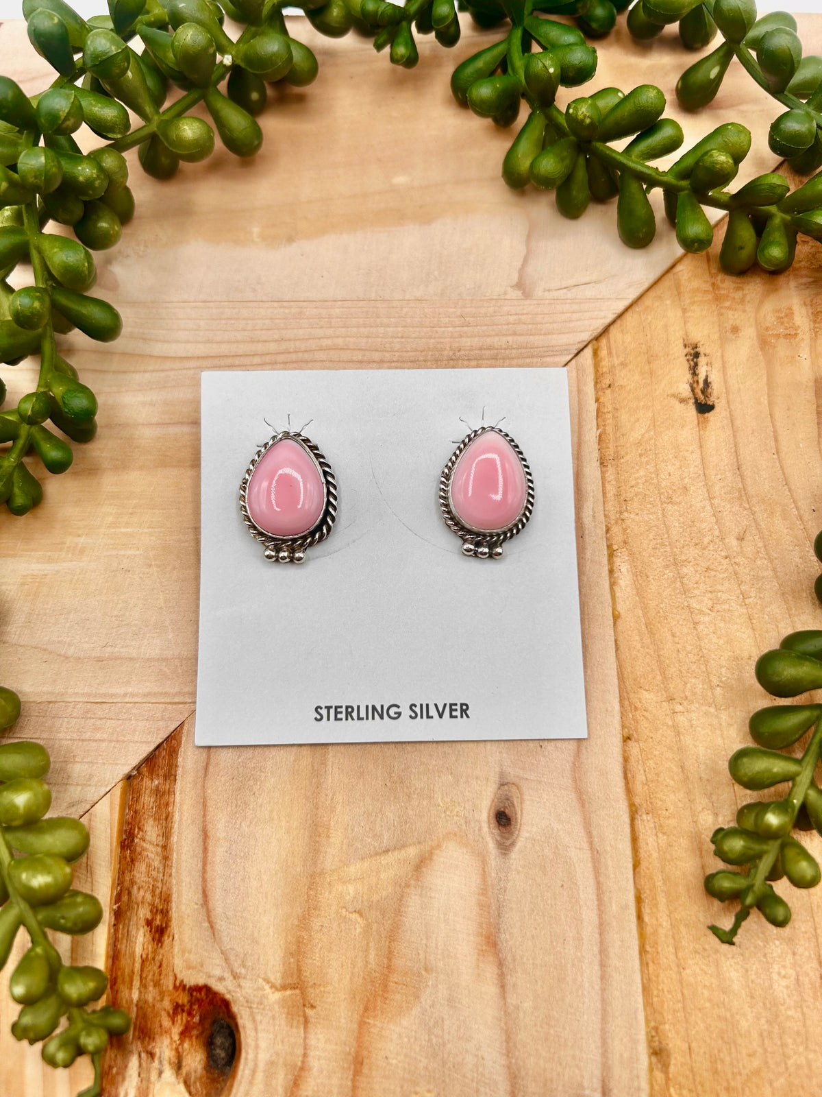 Trish Cargo Pink Conch & Sterling Silver Post Earrings