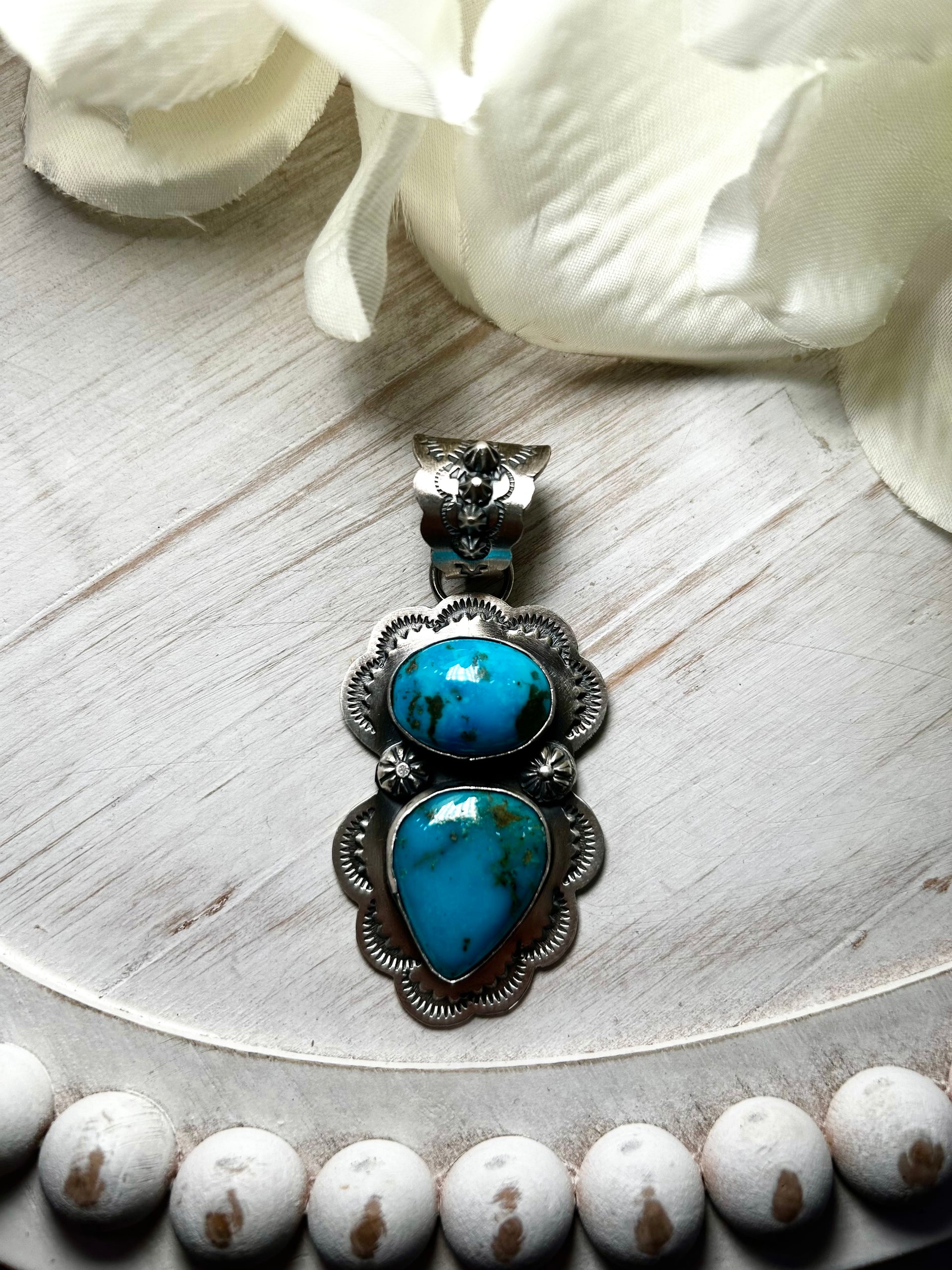 Delbert Secarero Kingman Turquoise & Sterling Silver Pendant