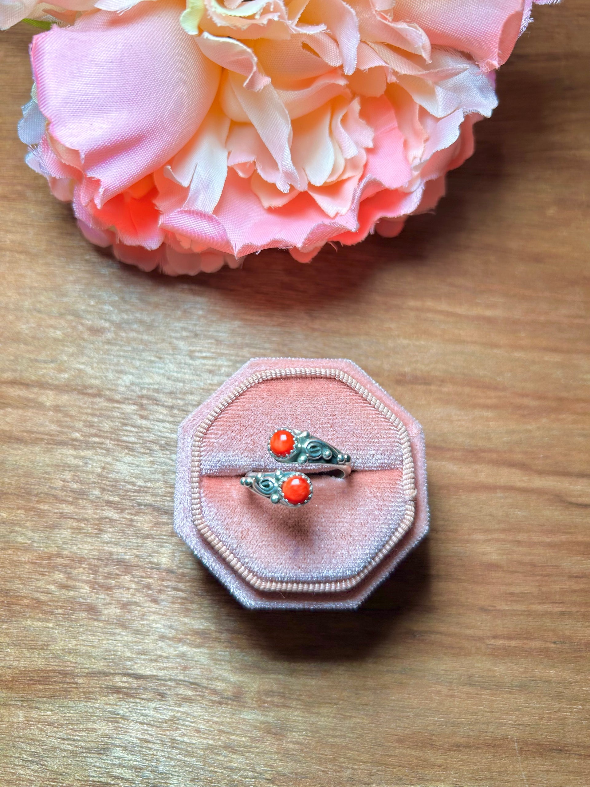 Navajo Made Spiny Oyster & Sterling Silver Adjustable Ring