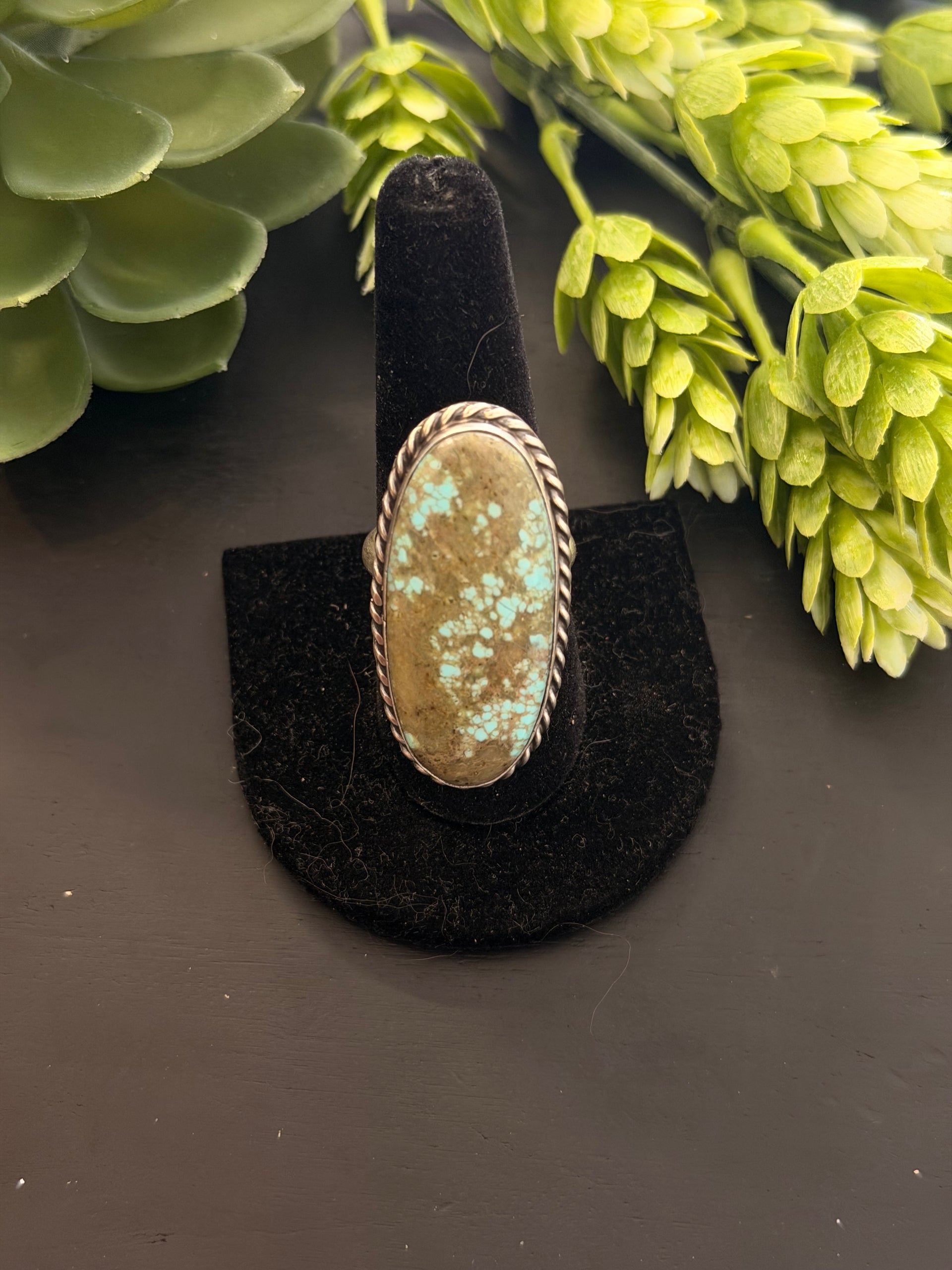 Chassity Belone Mine 8 Turquoise & Sterling Silver Adjustable Ring